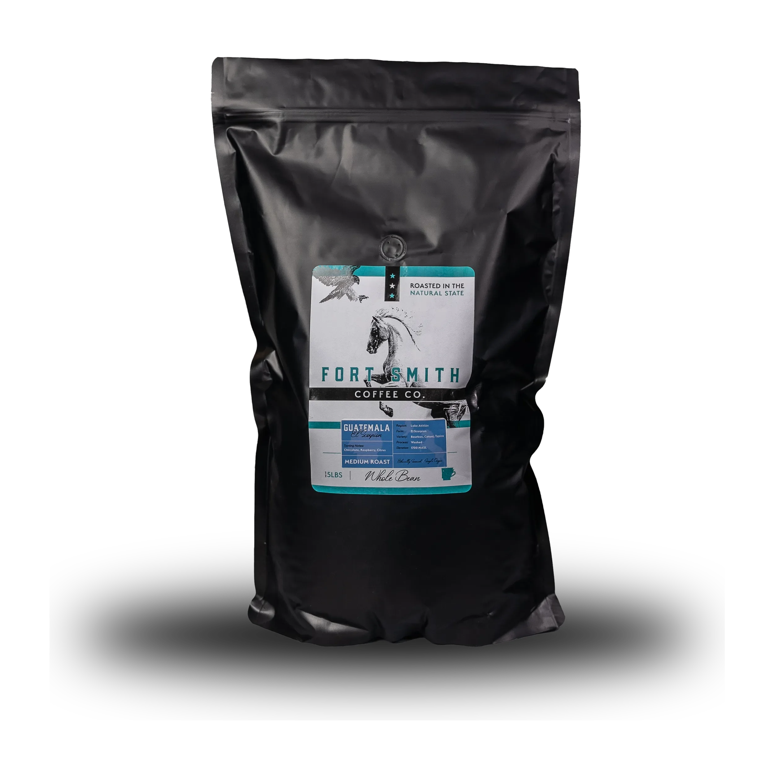 Black, 5 pound bag of GUATEMALA - Gran Quetzal Huehuetenango beans