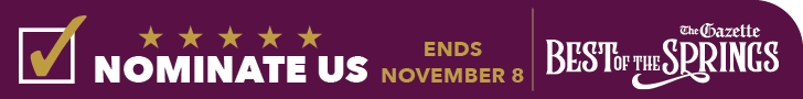 A banner requesting people to nominate the law firm for Best of the Springs.