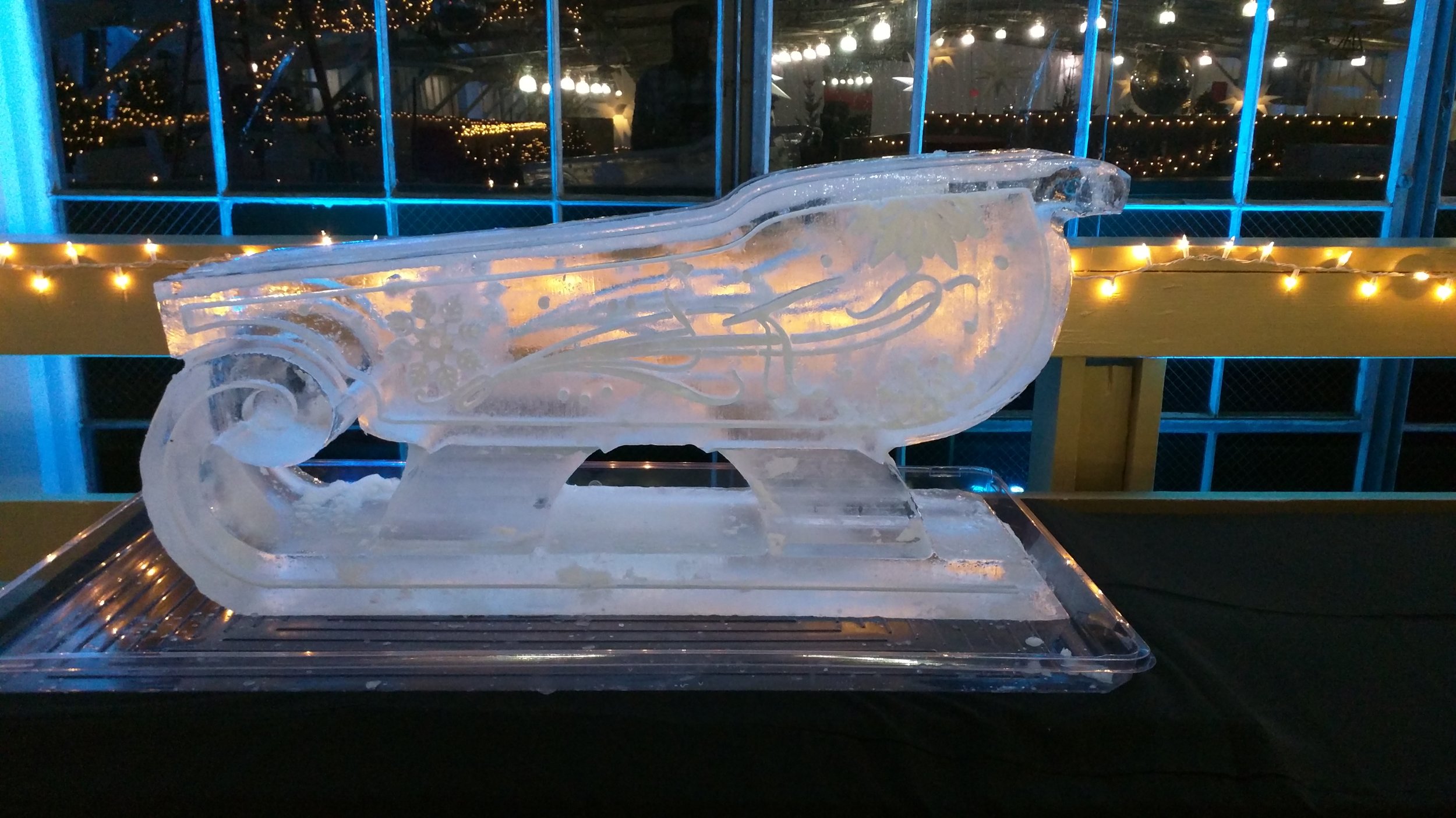 Chicago Winter Holiday Polar Bear Ice Sculpture Luge
