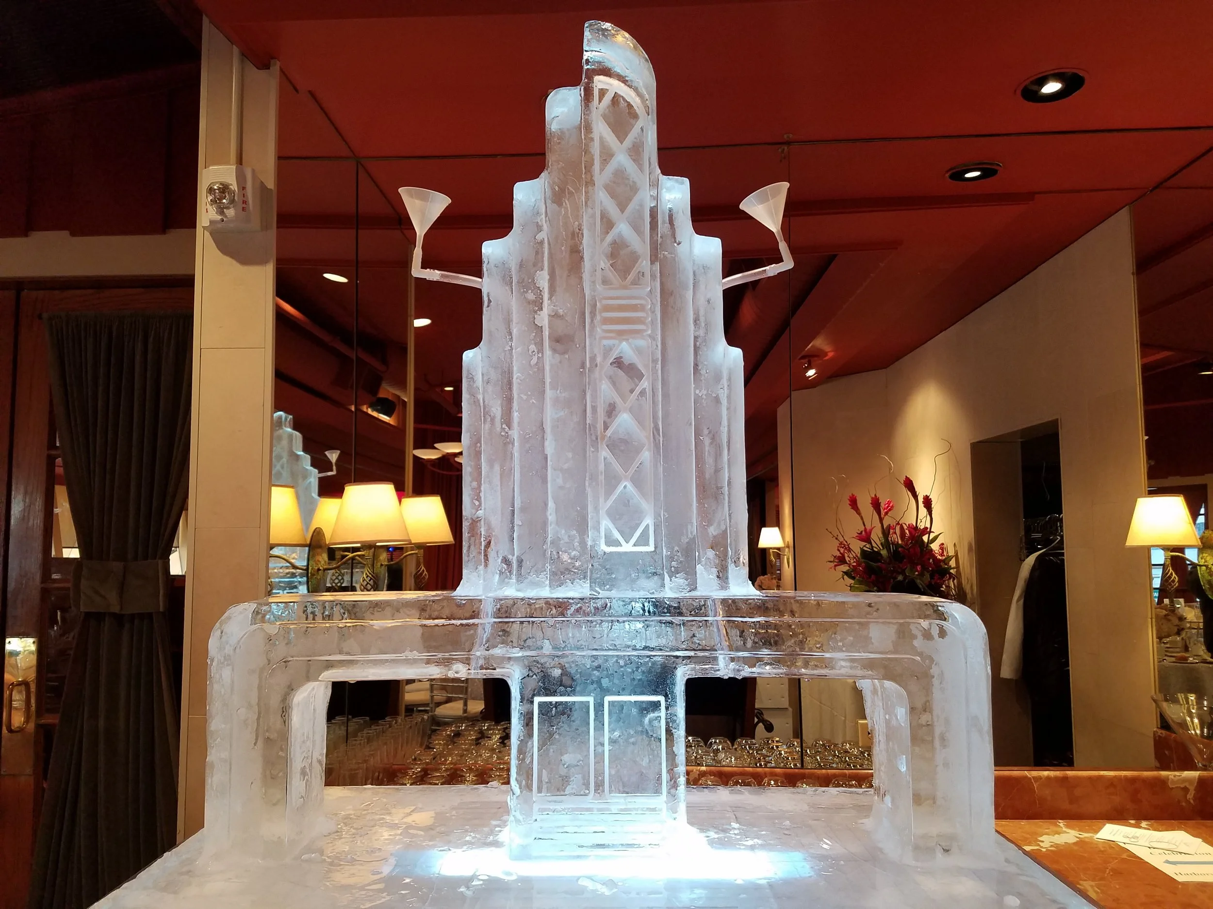 Art Deco Building Double Pour Drink Luge