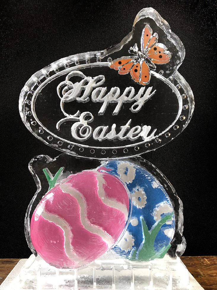 Happy Easter Colored Eggs with Butterfly