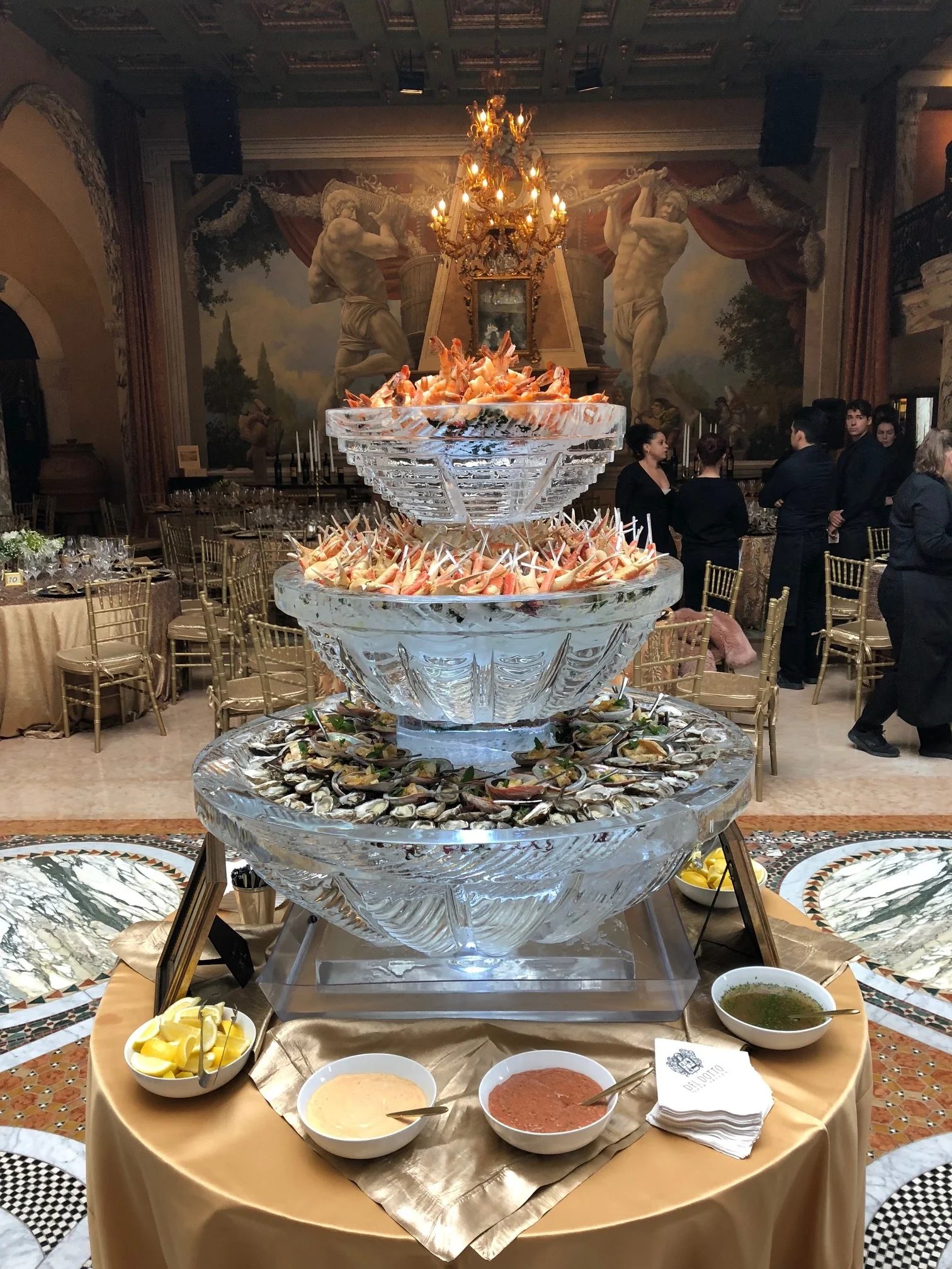 3 tier Round Oyster and Shrimp Display
