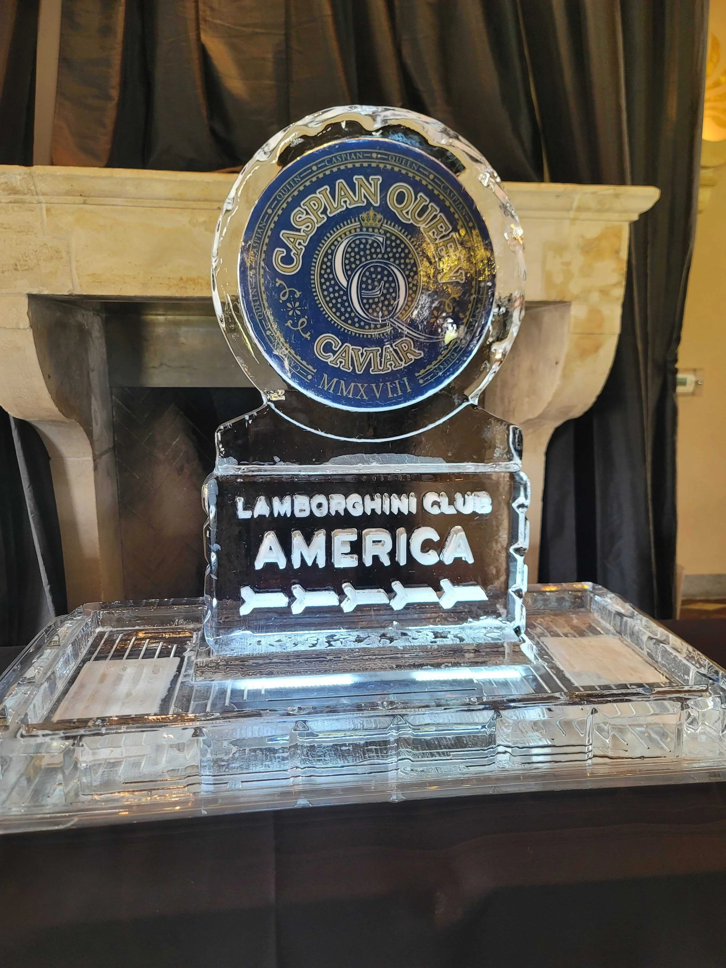 Lamborghini Logo with Ice Seafood Tray Ice Sculpture.jpg