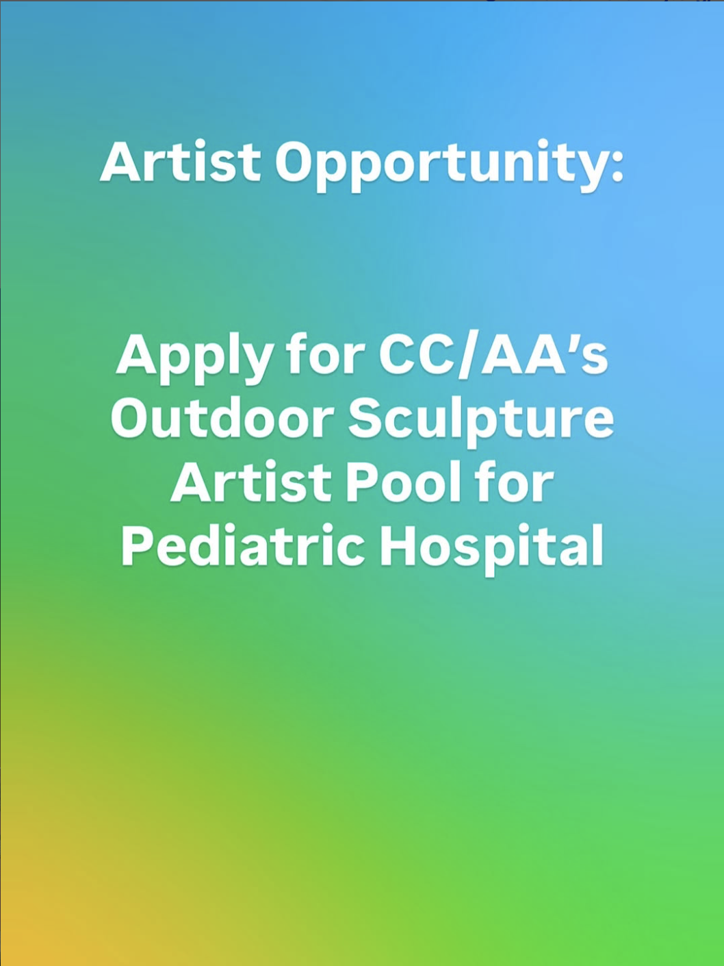 Outdoor Sculpture Artist Pool for Pediatric Hospital, 2026