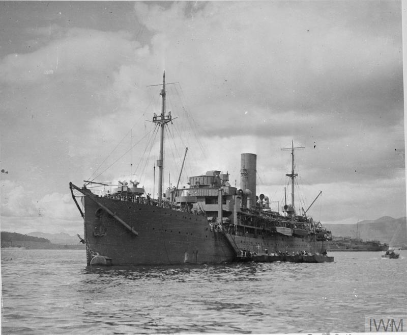 HMS HILARY with Landing Craft alongside at Greenock..jpg