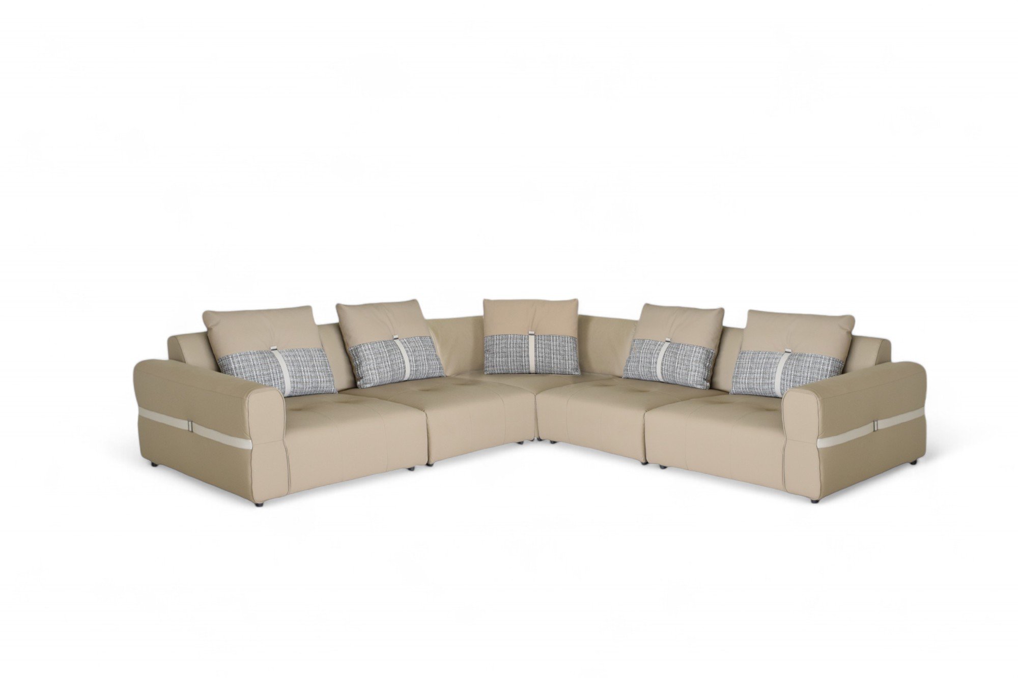 Durable leatherette sofa with wooden leg