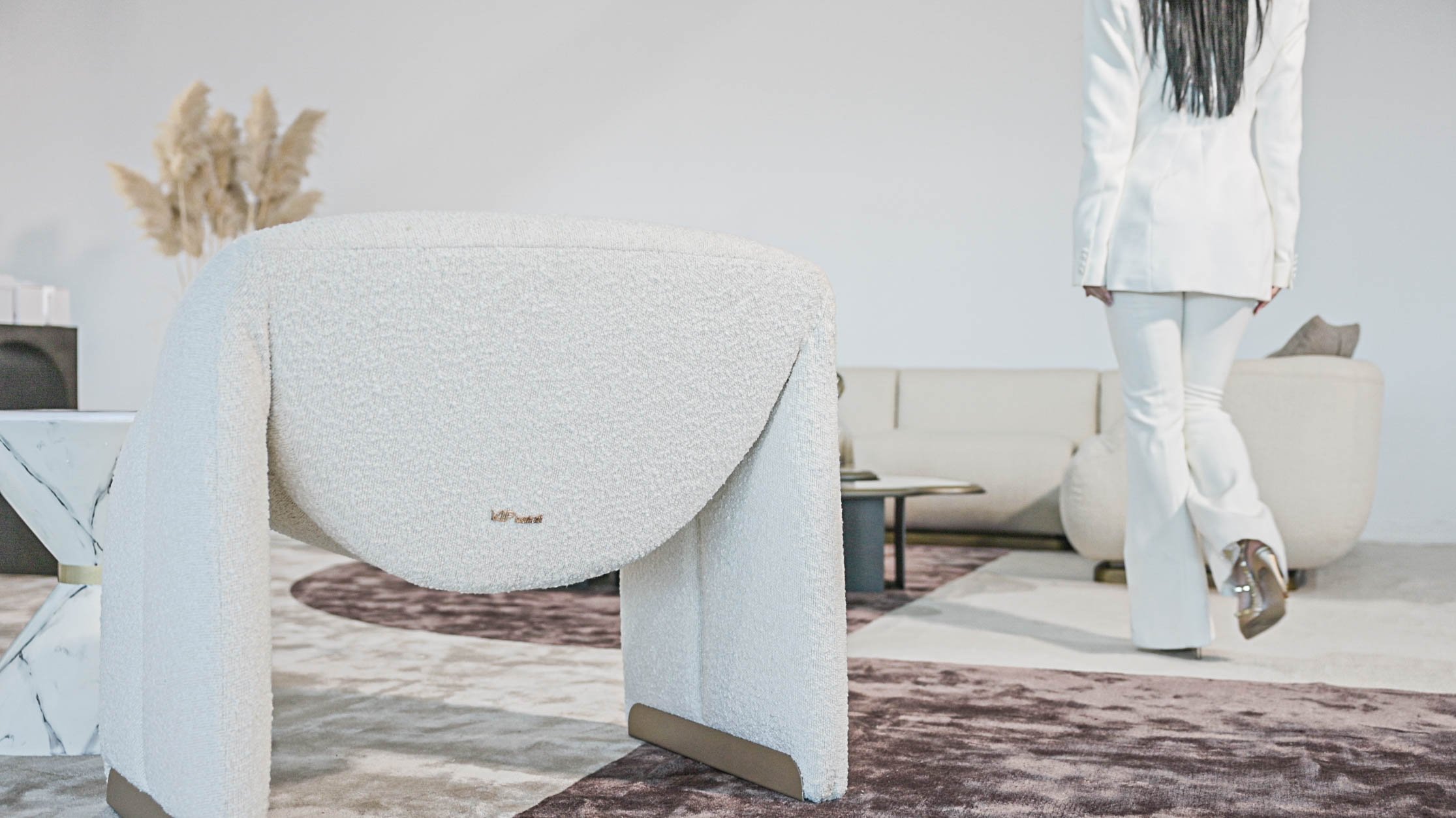 Back side view of Yara bedroom accent chair