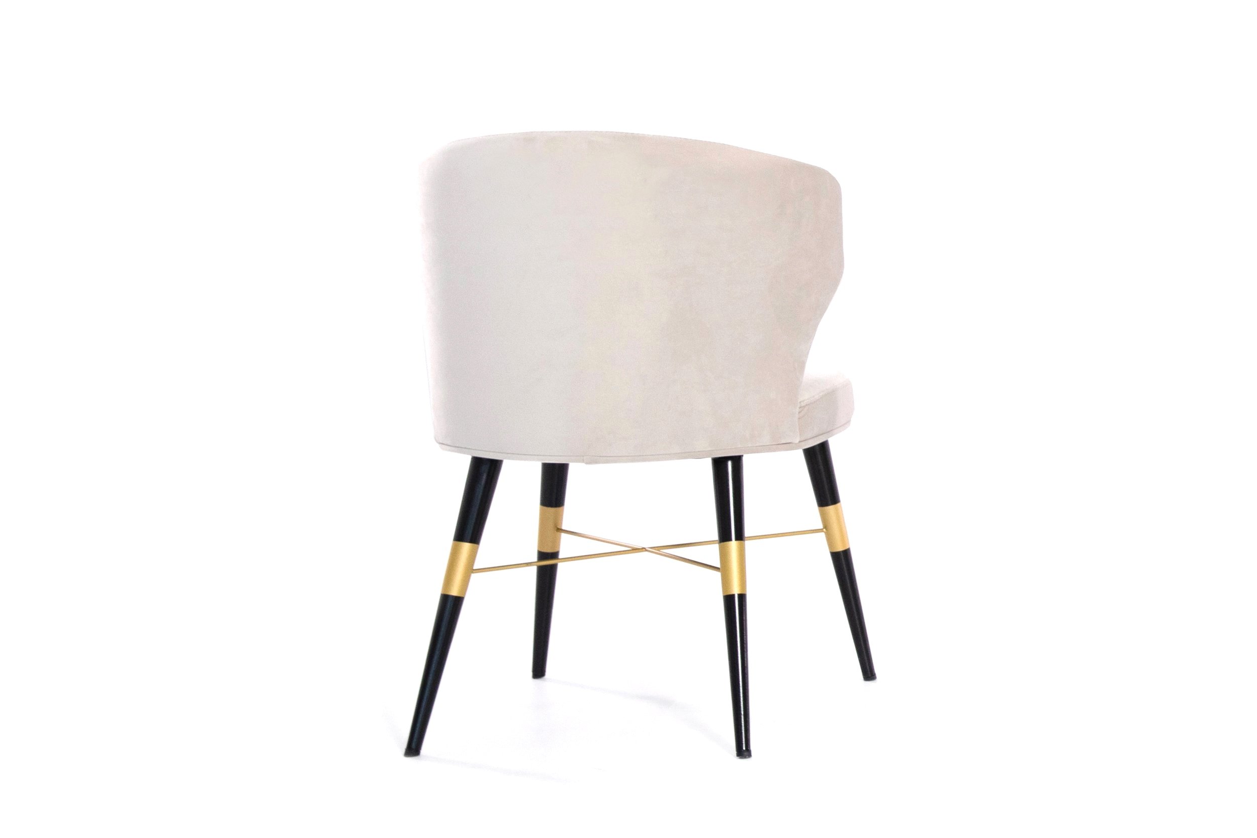 Back side of MARY chair with leather upholstery