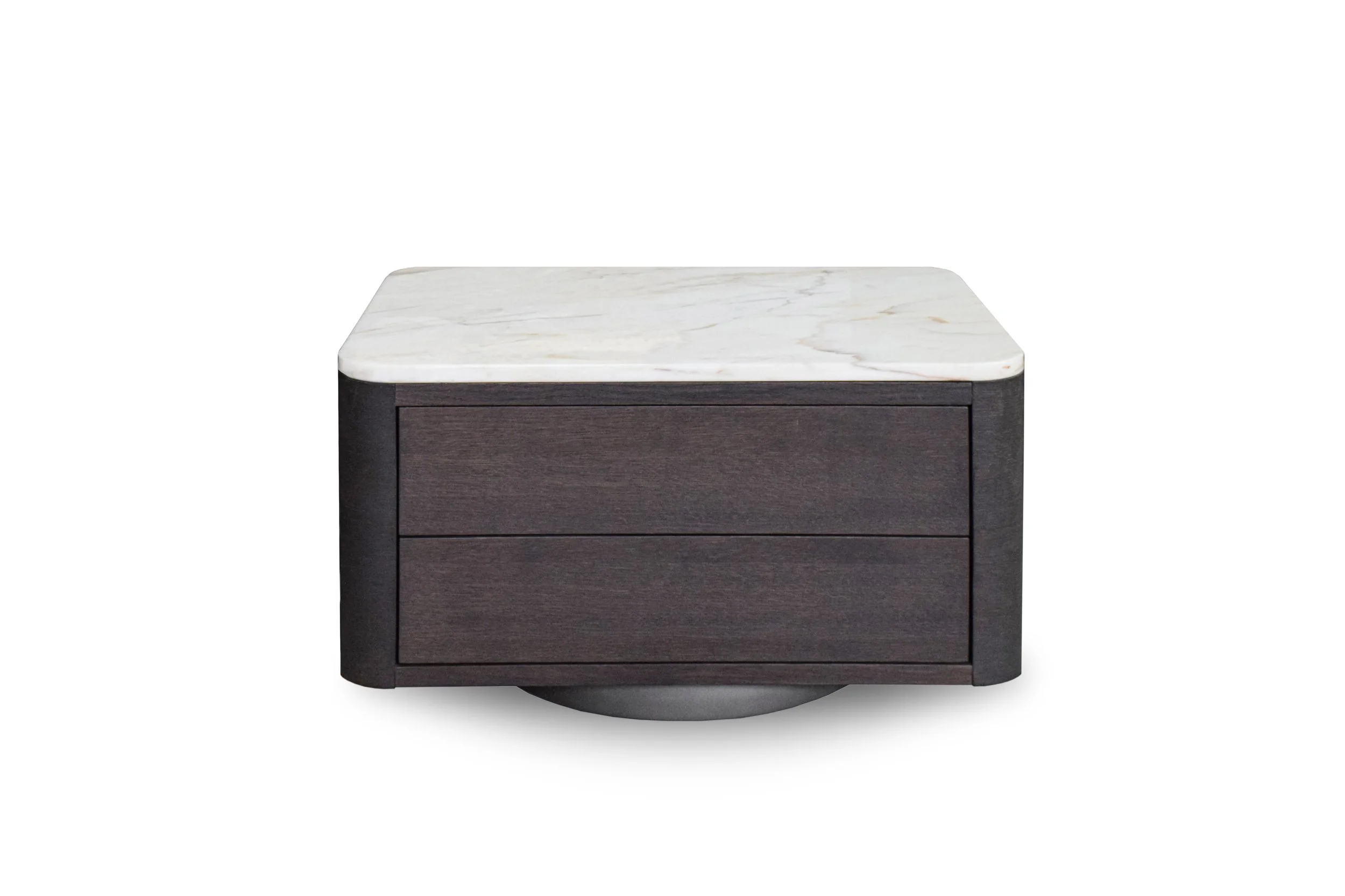 Front facing view of Ivan wooden bedroom nightstand