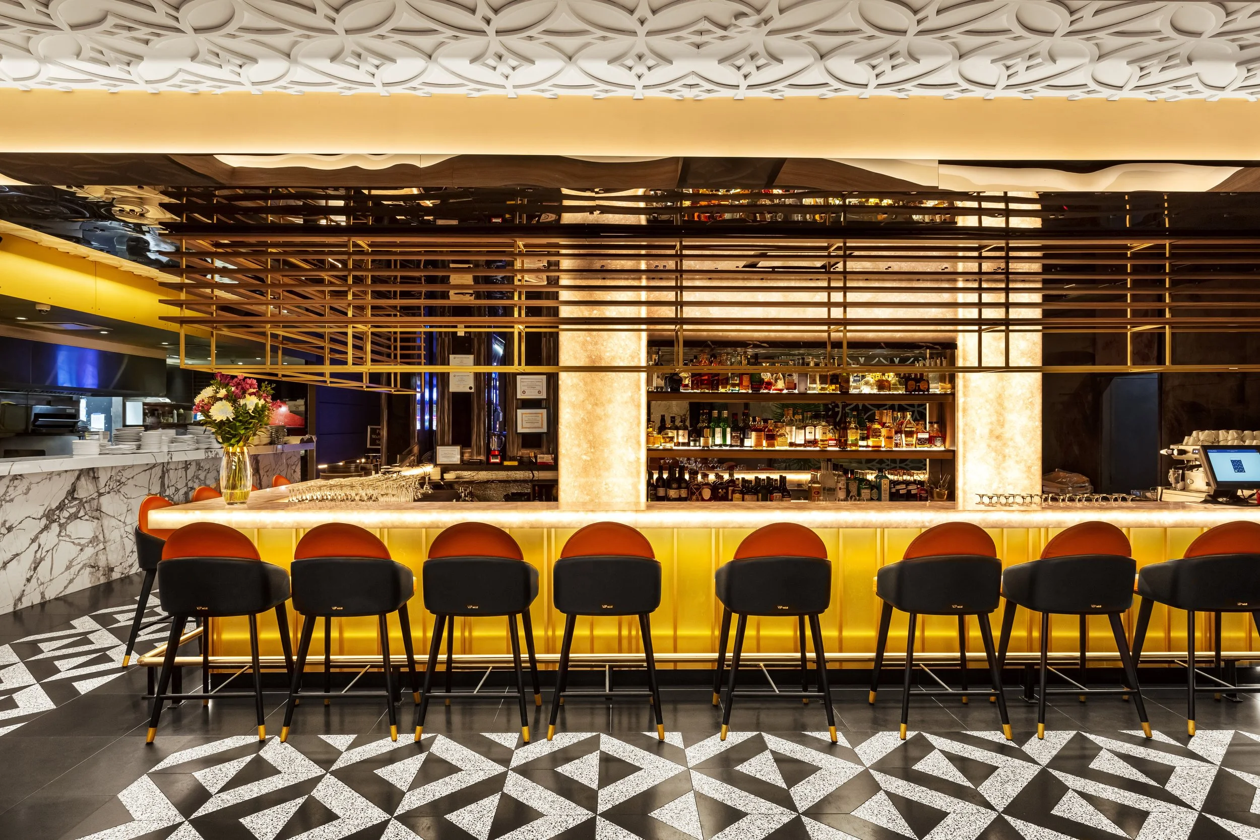 Inside Mirela's Restaurant Montreal Furnished by Able — Able