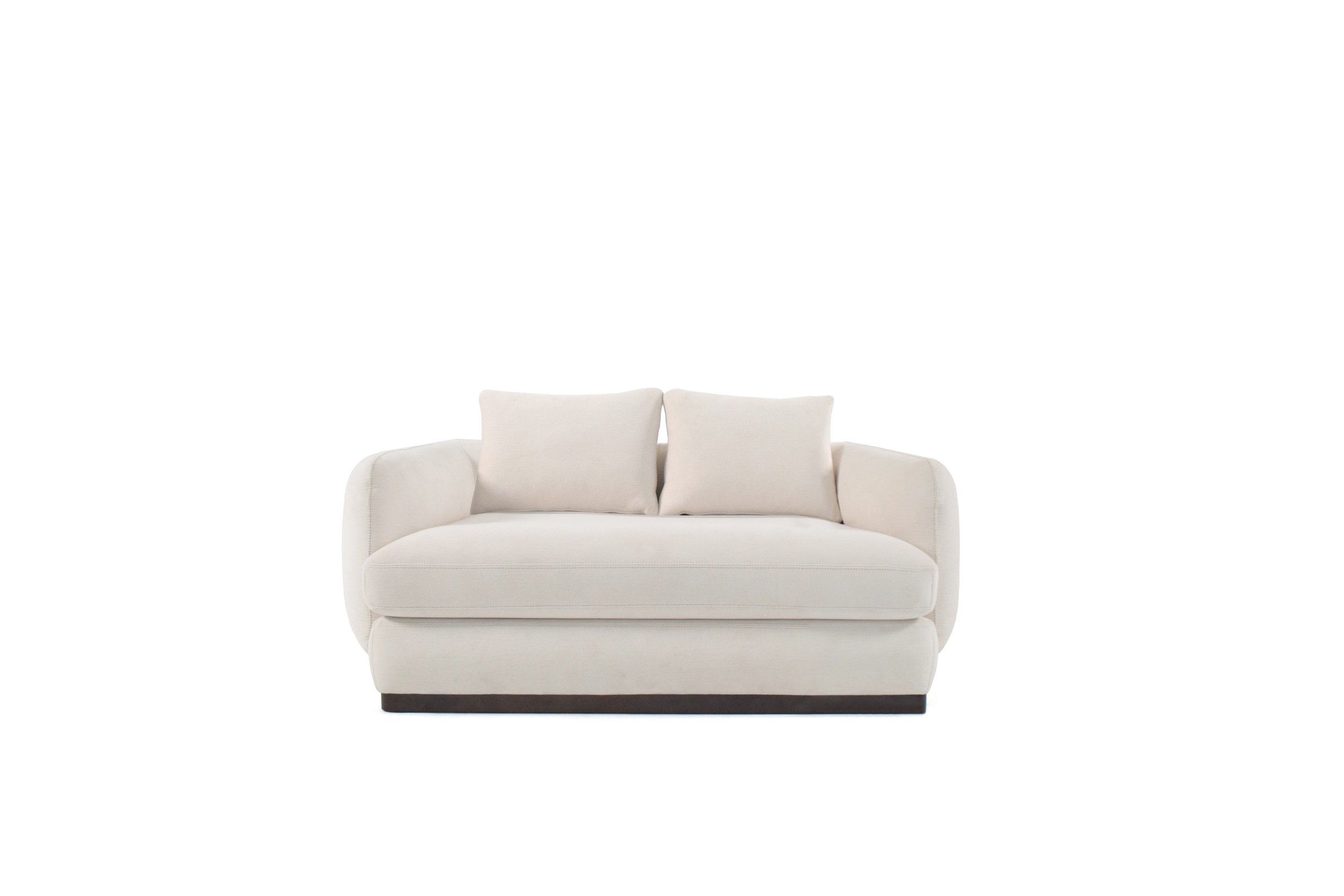 Front profile of single Alpha contemporary sofa design