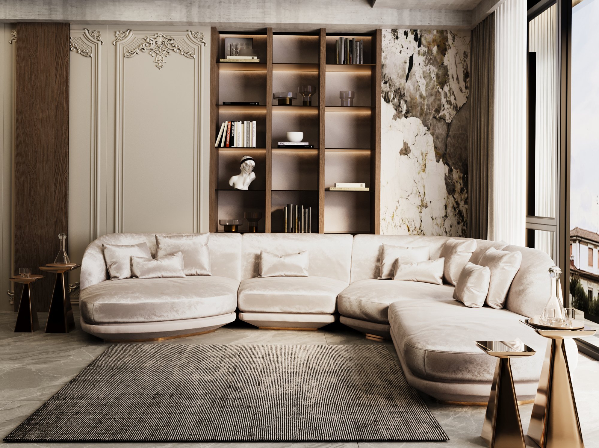 Jose designer sofa set in luxury room