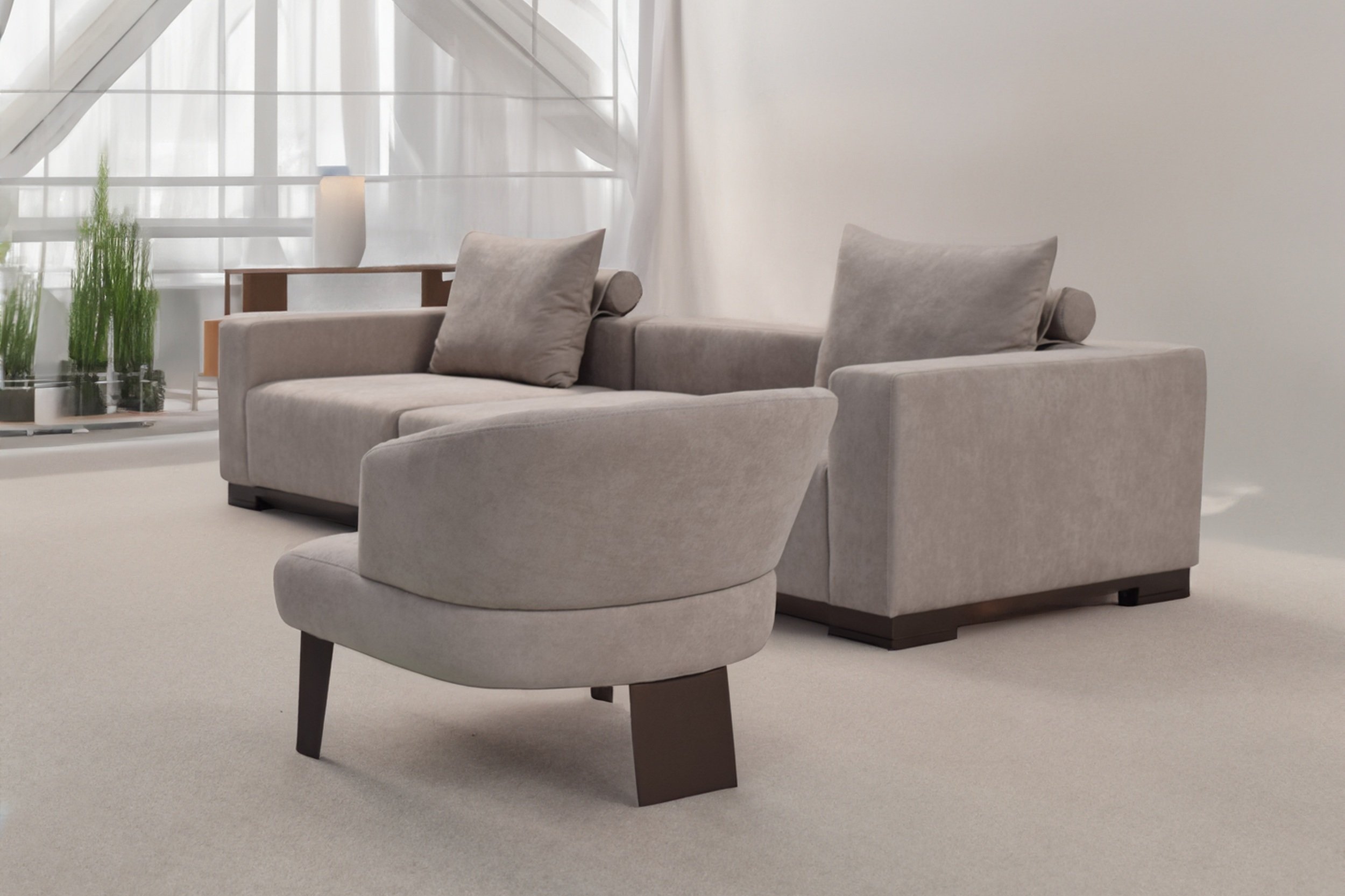 Hotel lobby interior with Bloom sectional sofa