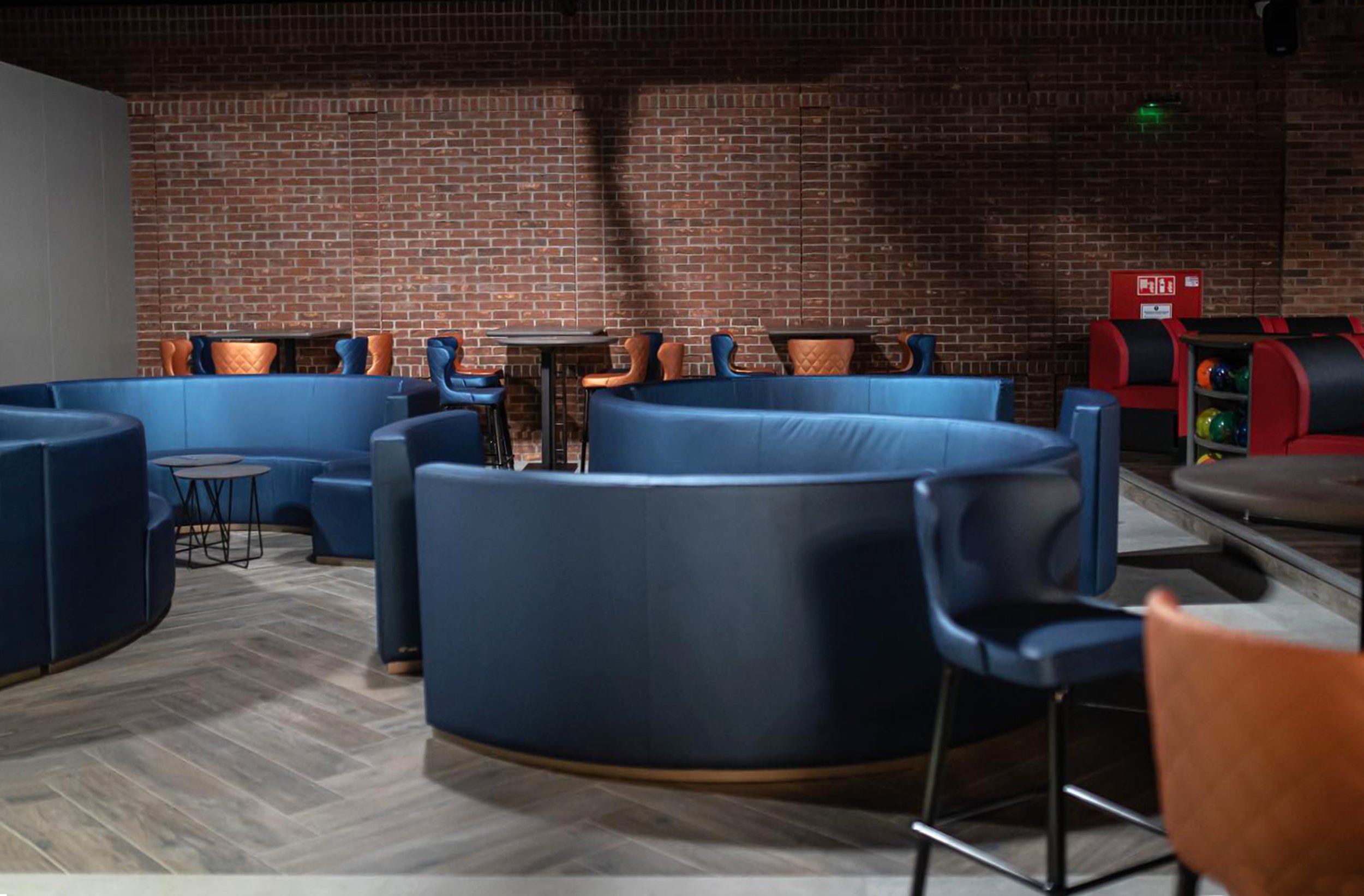 Kai modular sofa featured in a high-end hotel lobby lounge setting