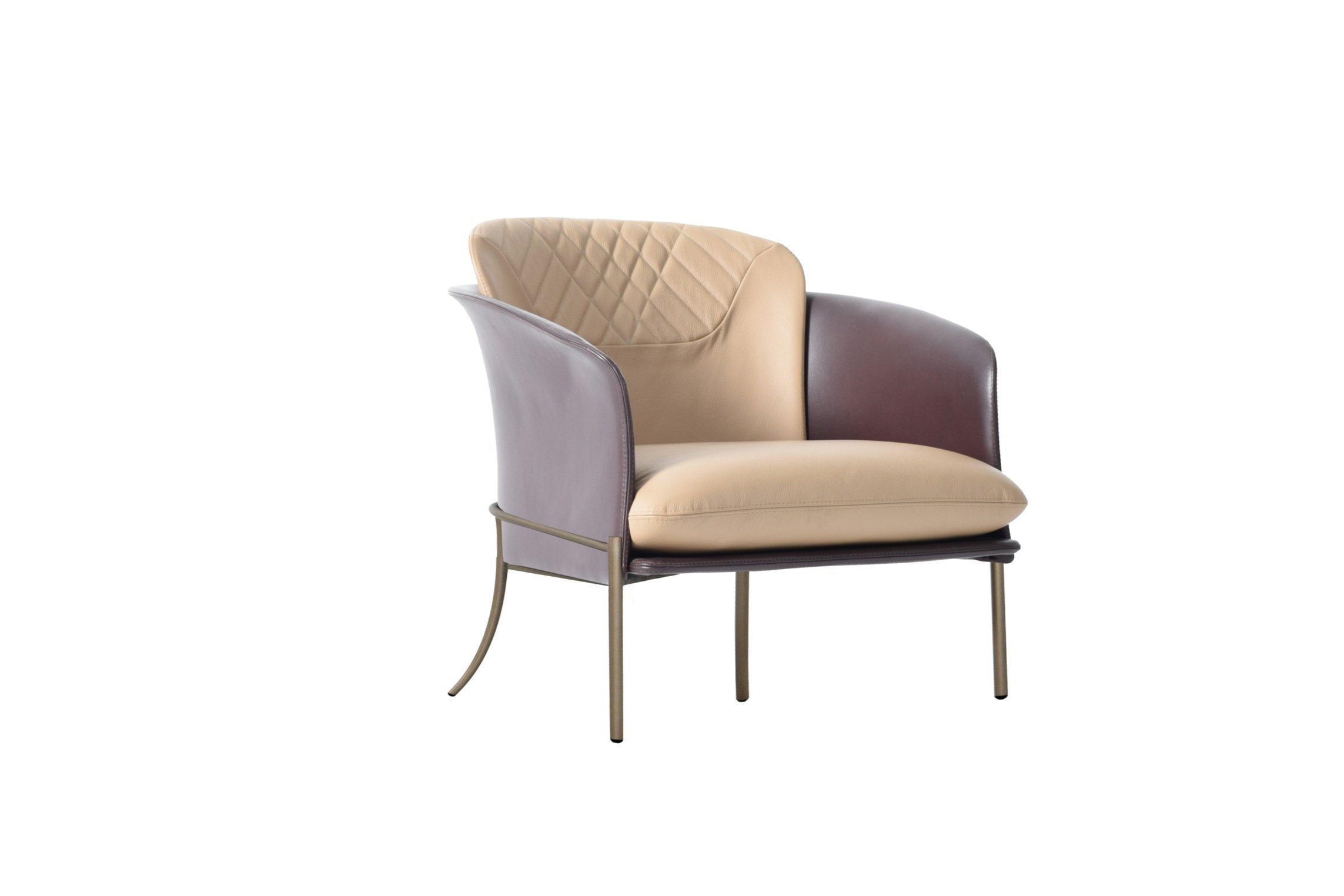Side view of Amorino curved armchair