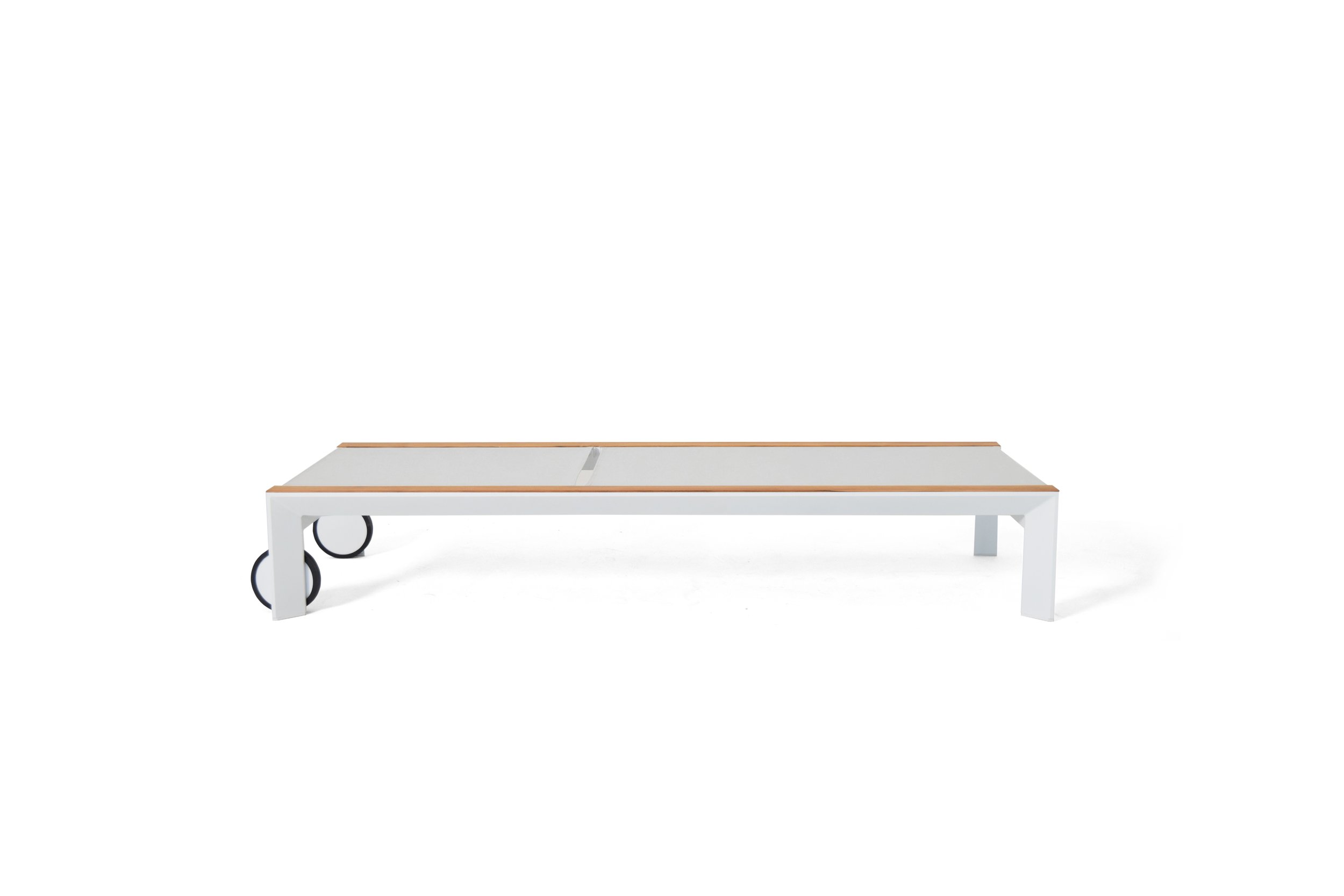 Modern outdoor lounger with weather-resistant