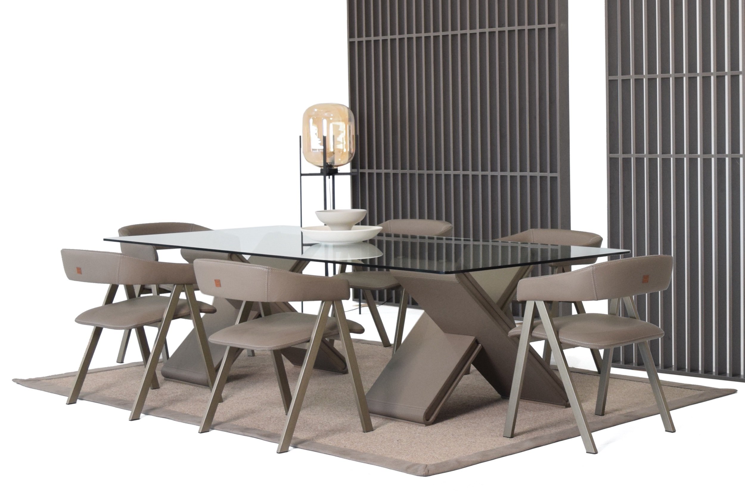 Antonia leather dining chairs in a modern dining space