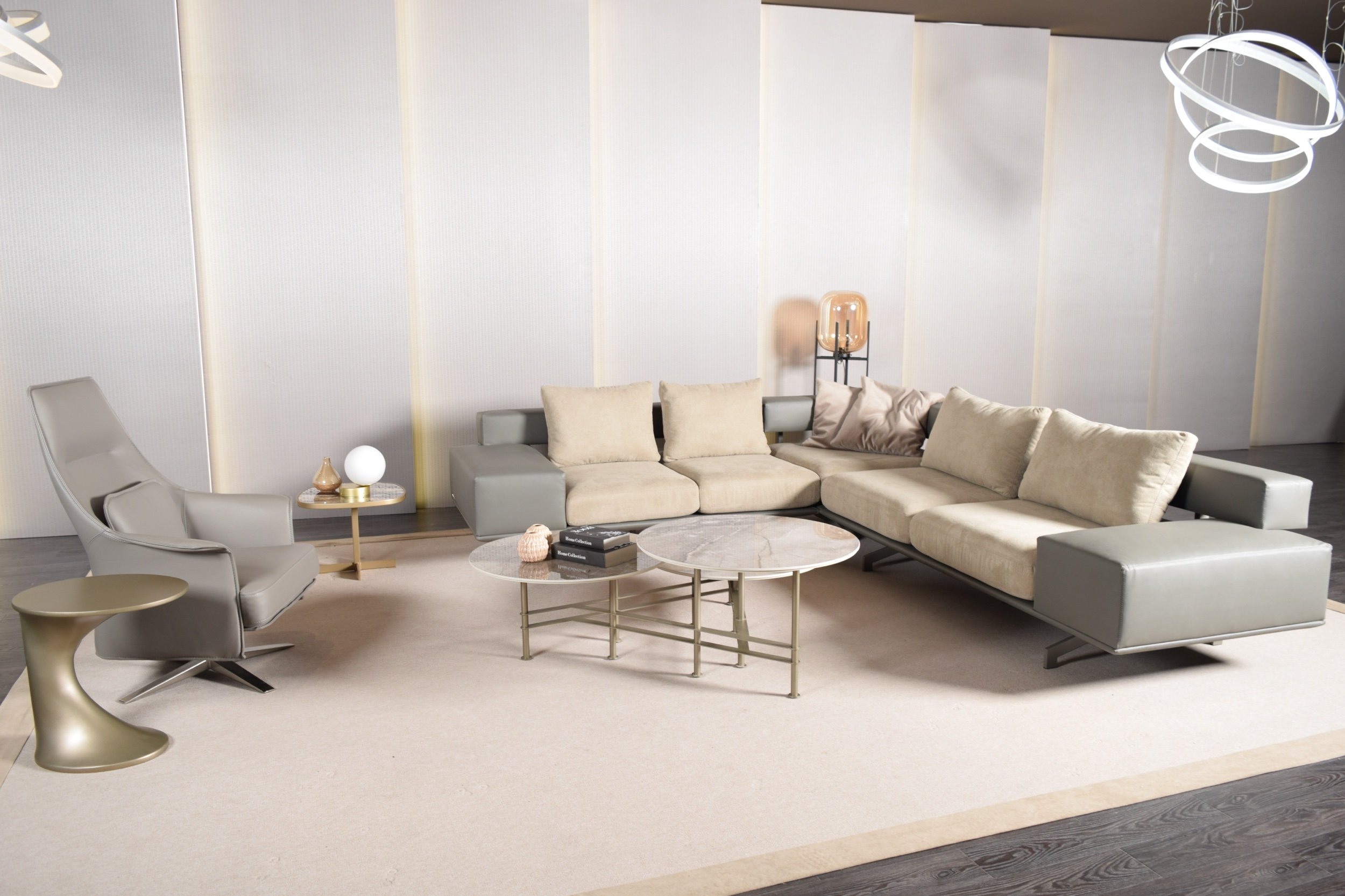 Campioni coffee table styling corporate lounge area