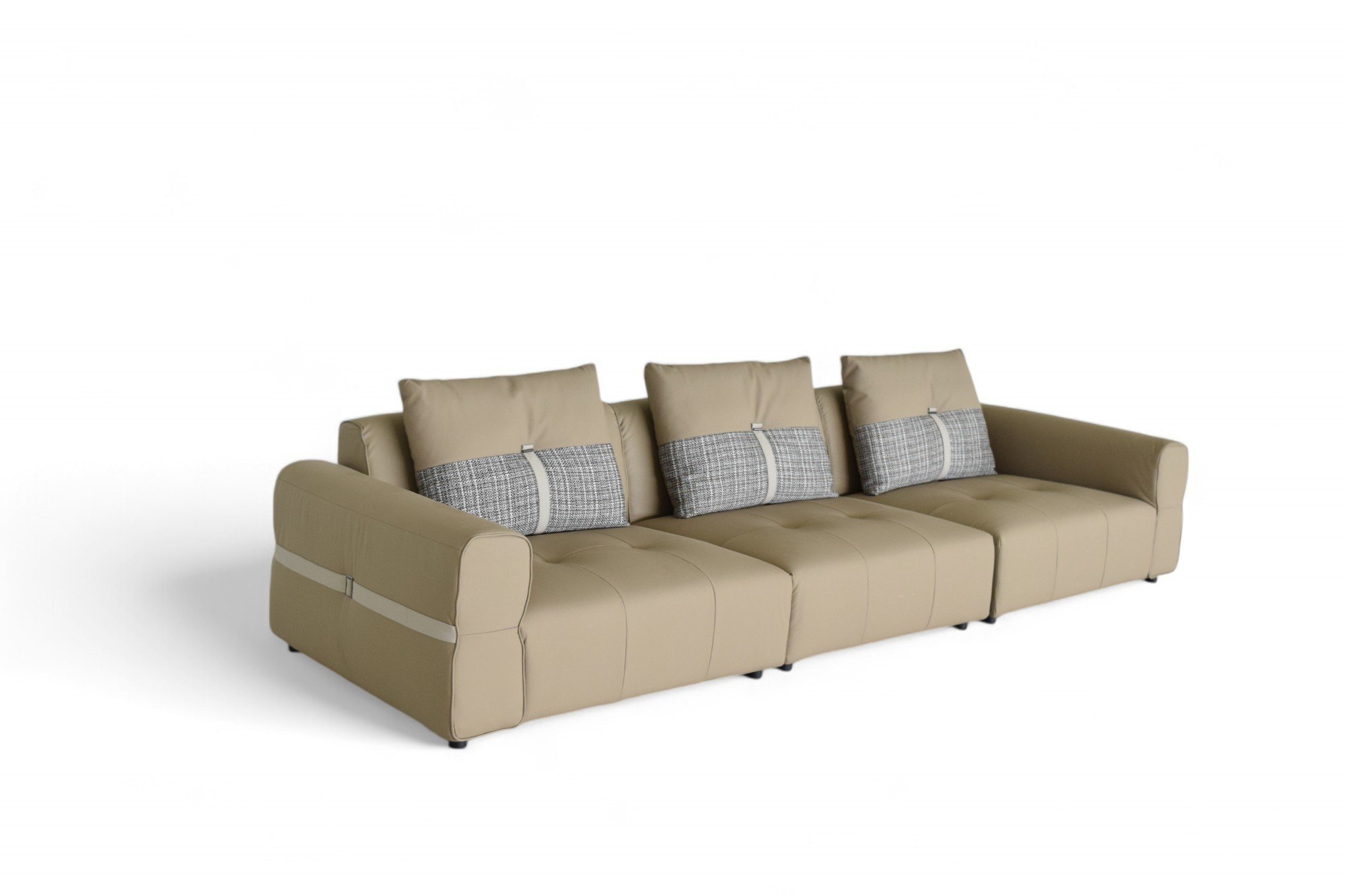 Side view of Yves modern 3 seater sofa