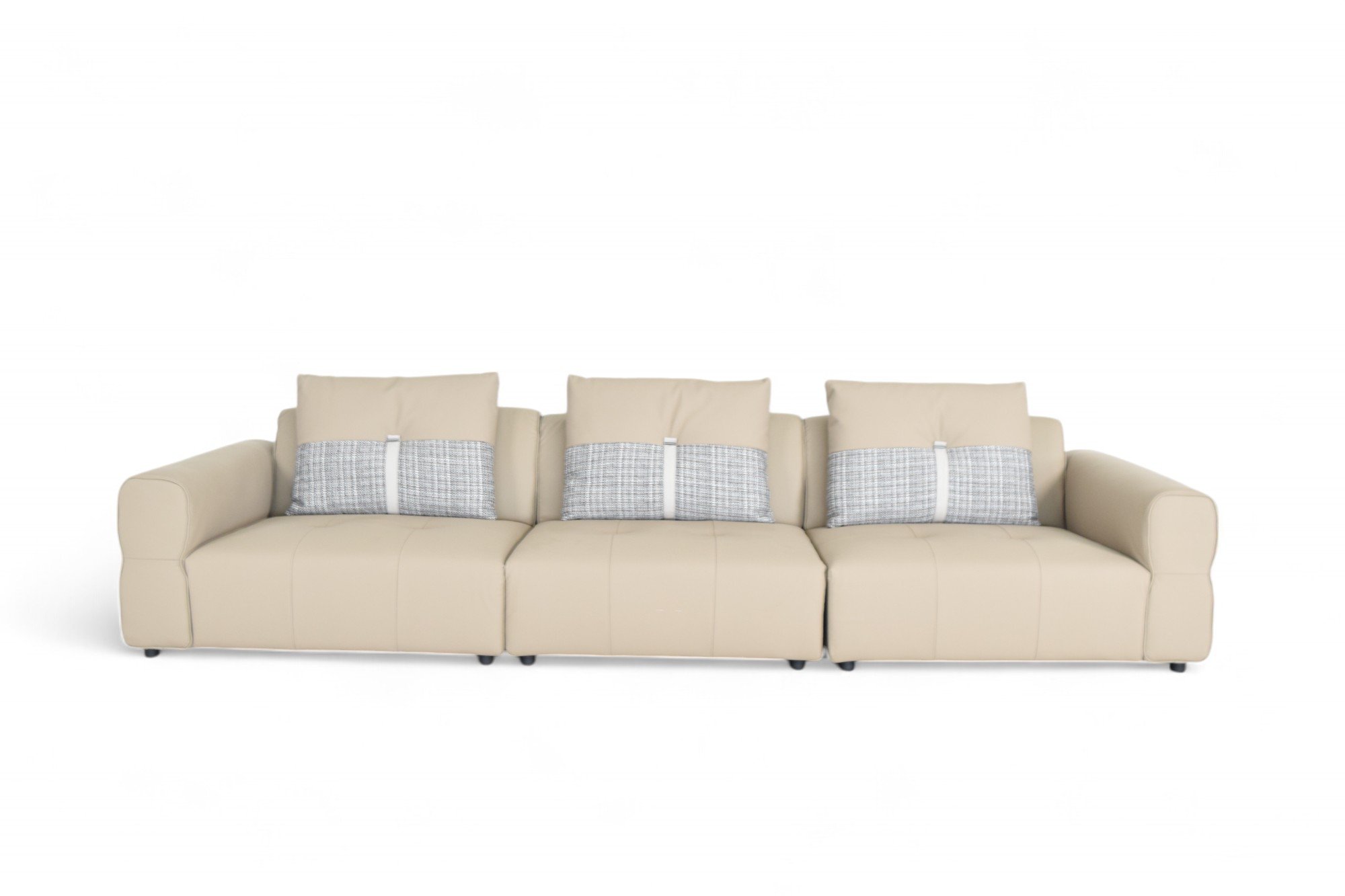 Front view of contemporary 3 seater sofa