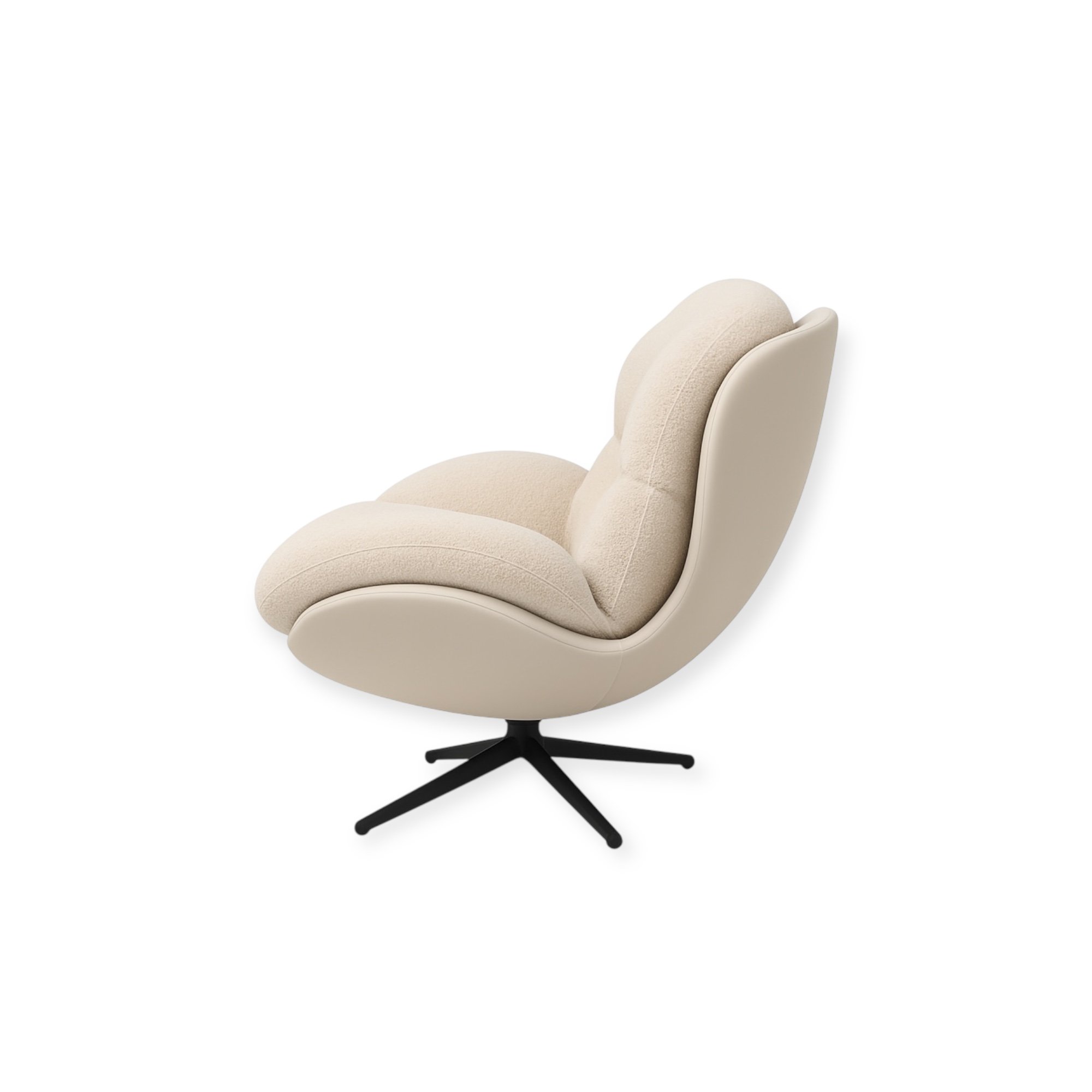 Right side of Peluche modern leather swivel chair
