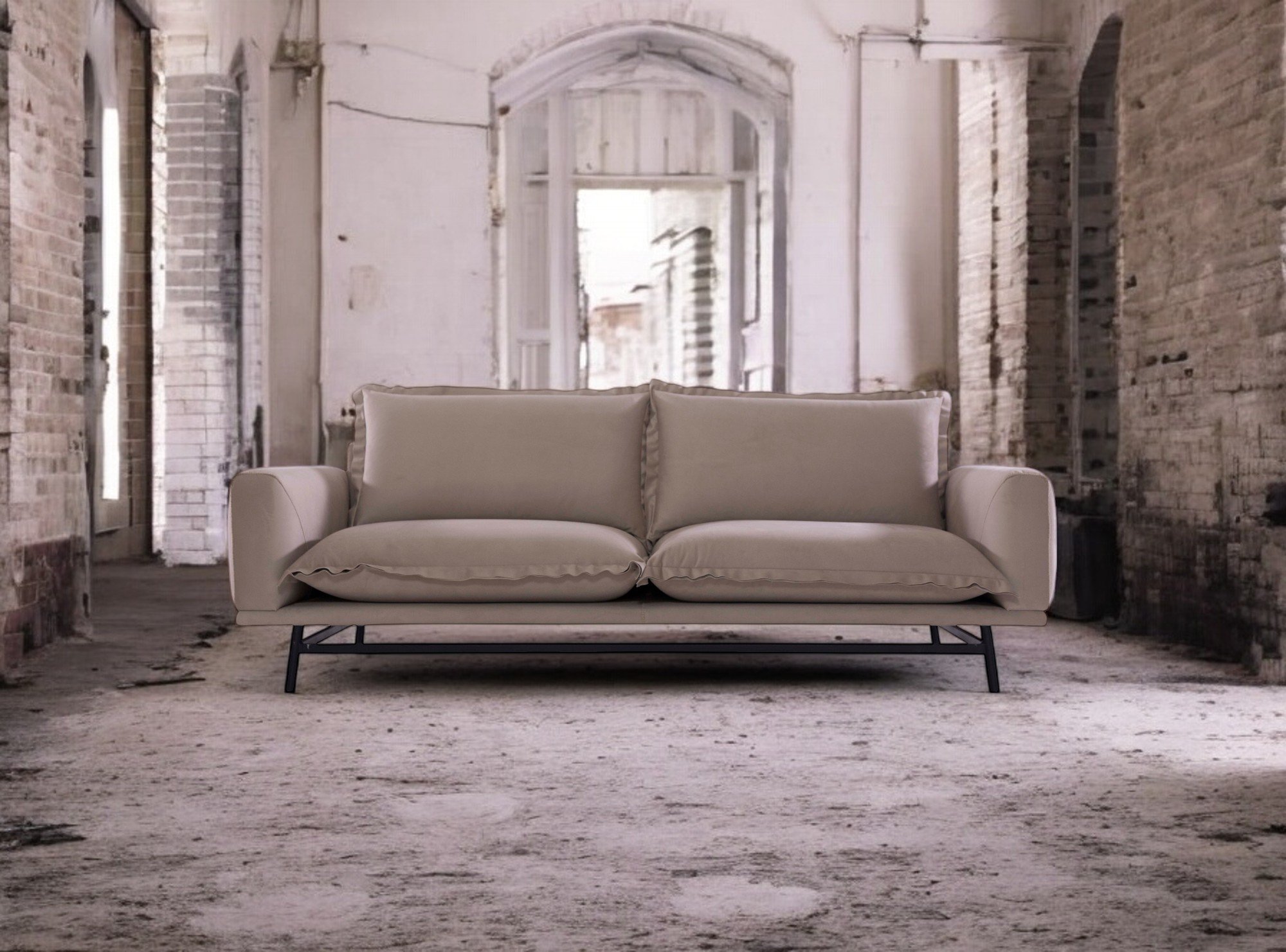 Bond small leather sofa indoor space