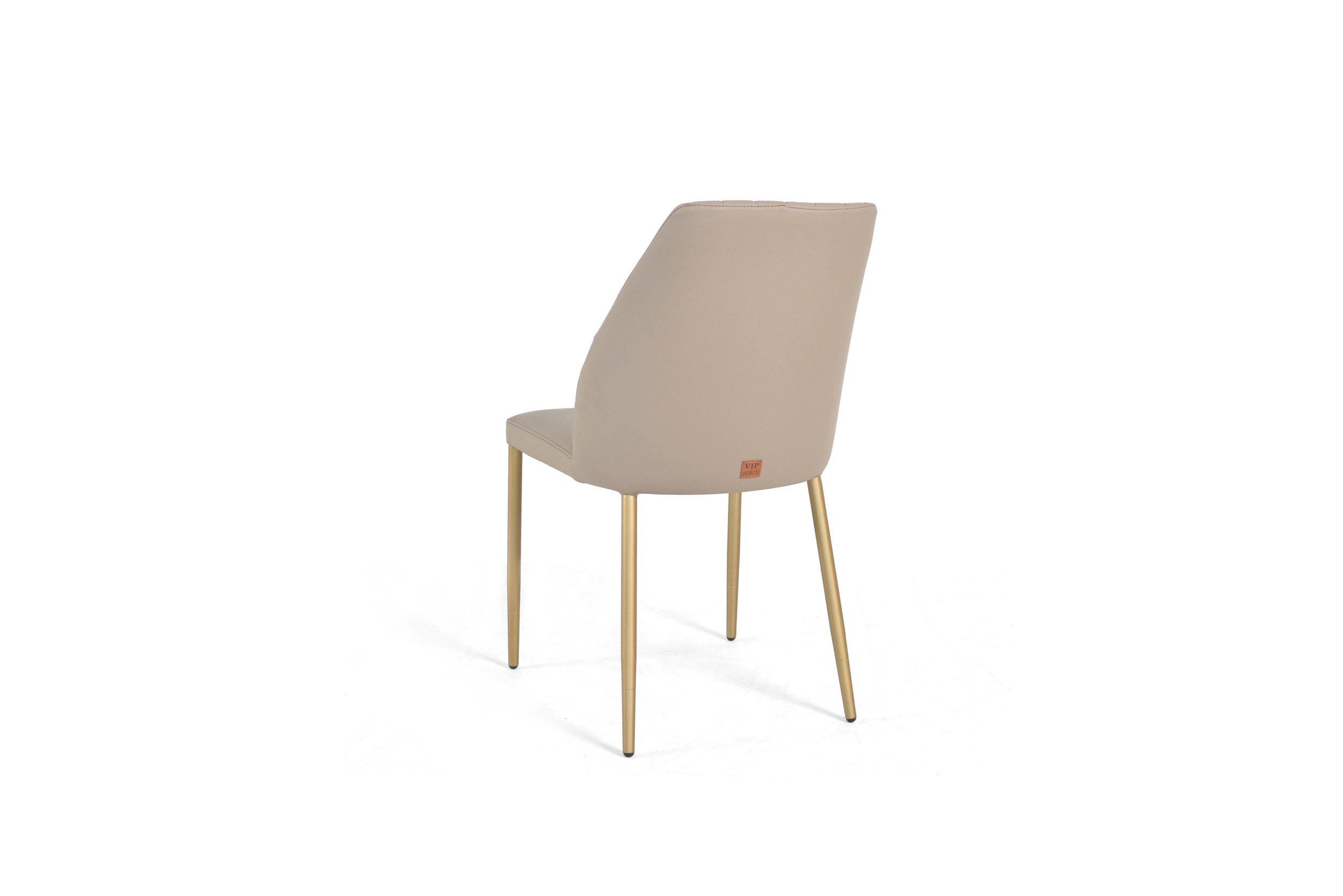 Back-right side view of modern leather dining chair