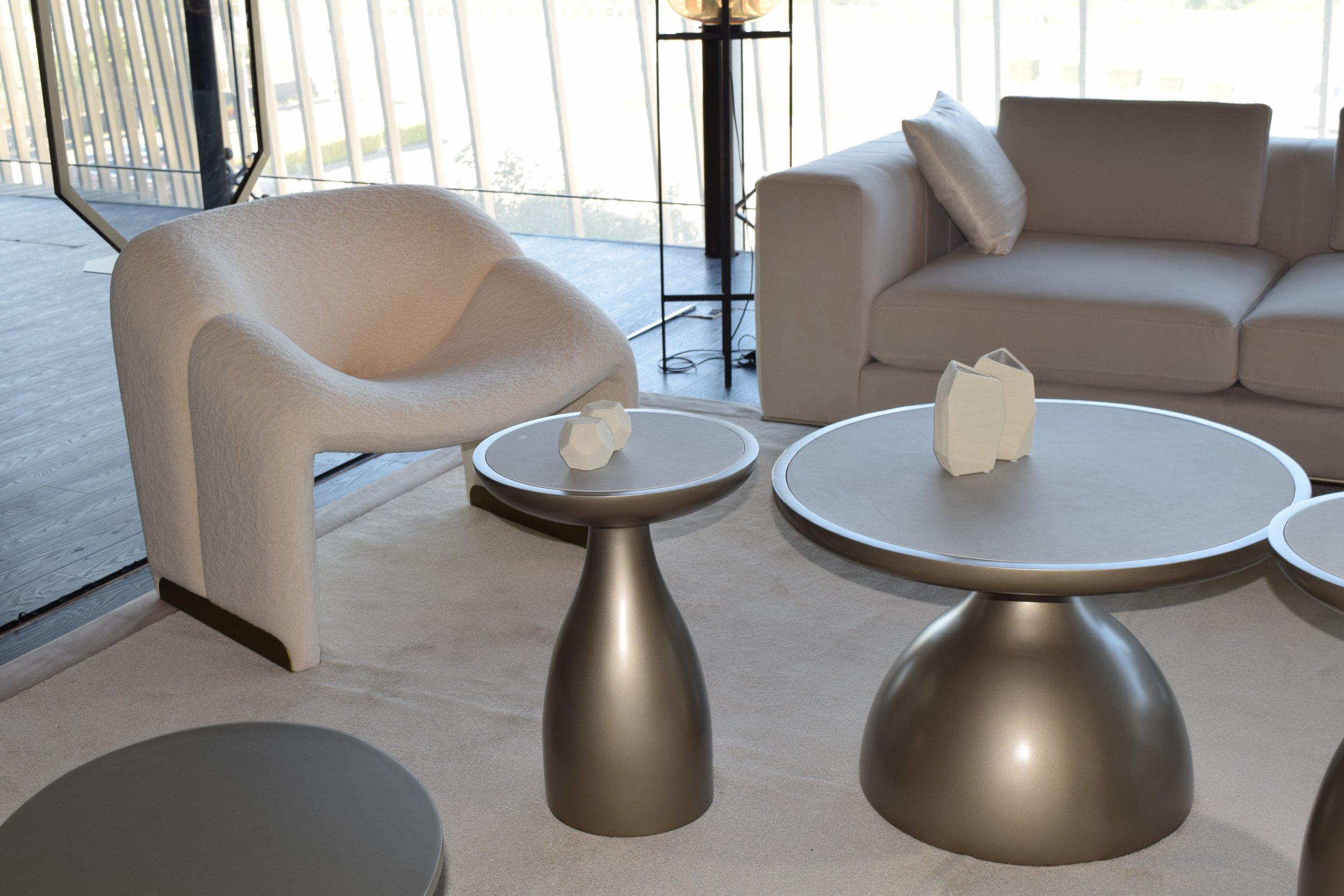 Modern living room featuring Yara contemporary lounge chair