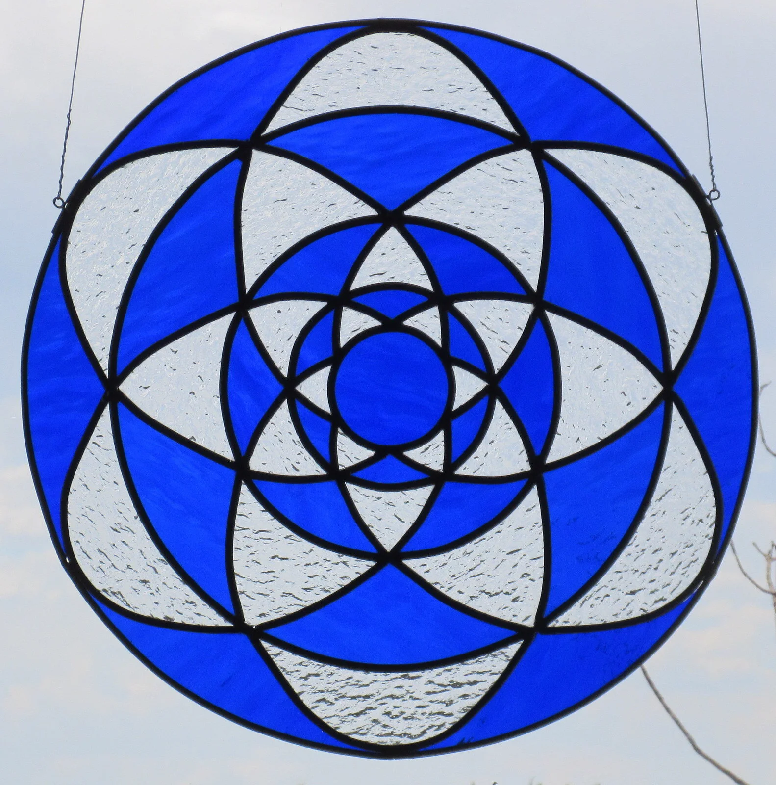 Stained glass Papago Indian basket design