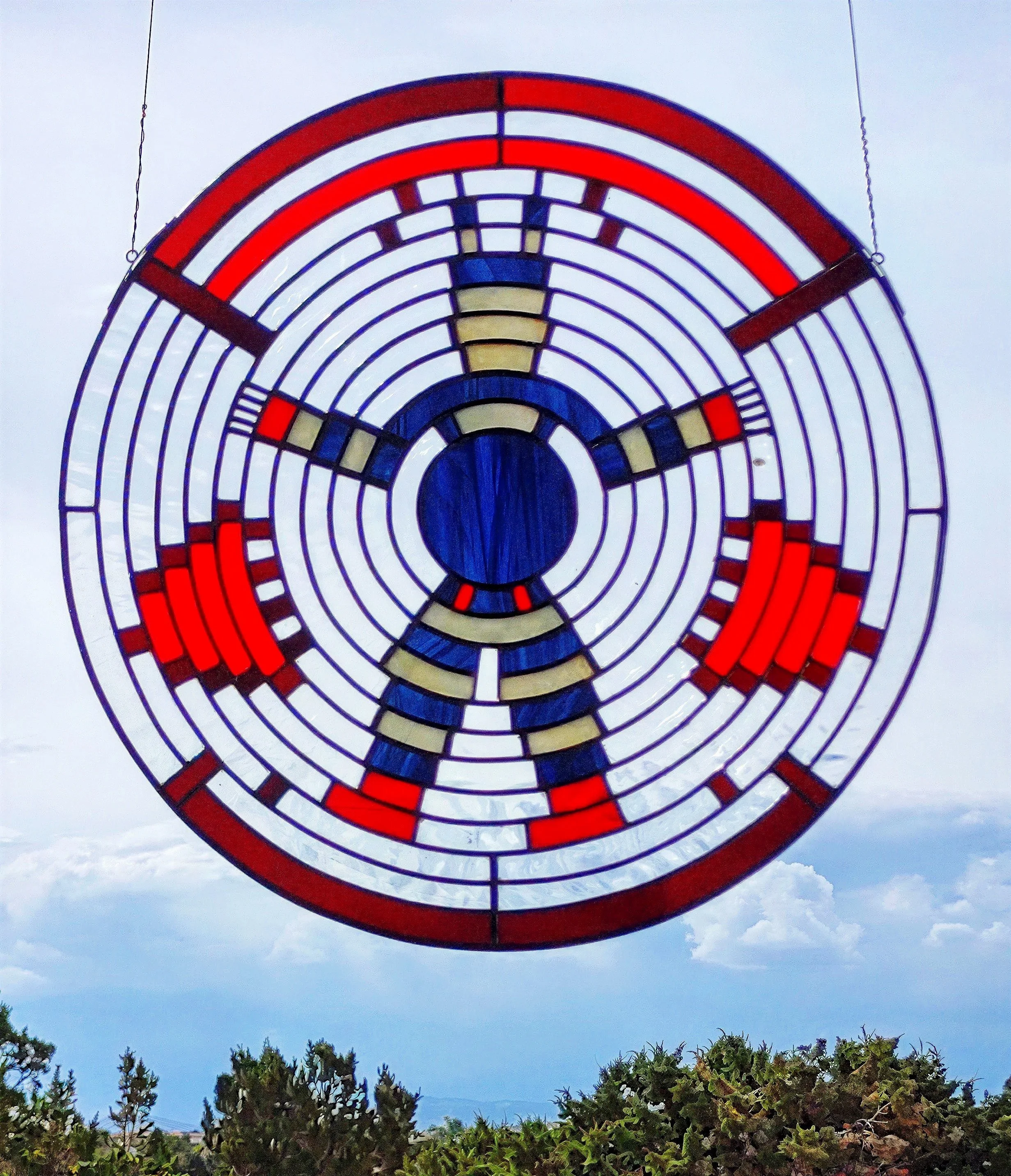 Stained Glass interpretation of American Indian basket design.   $2,850 