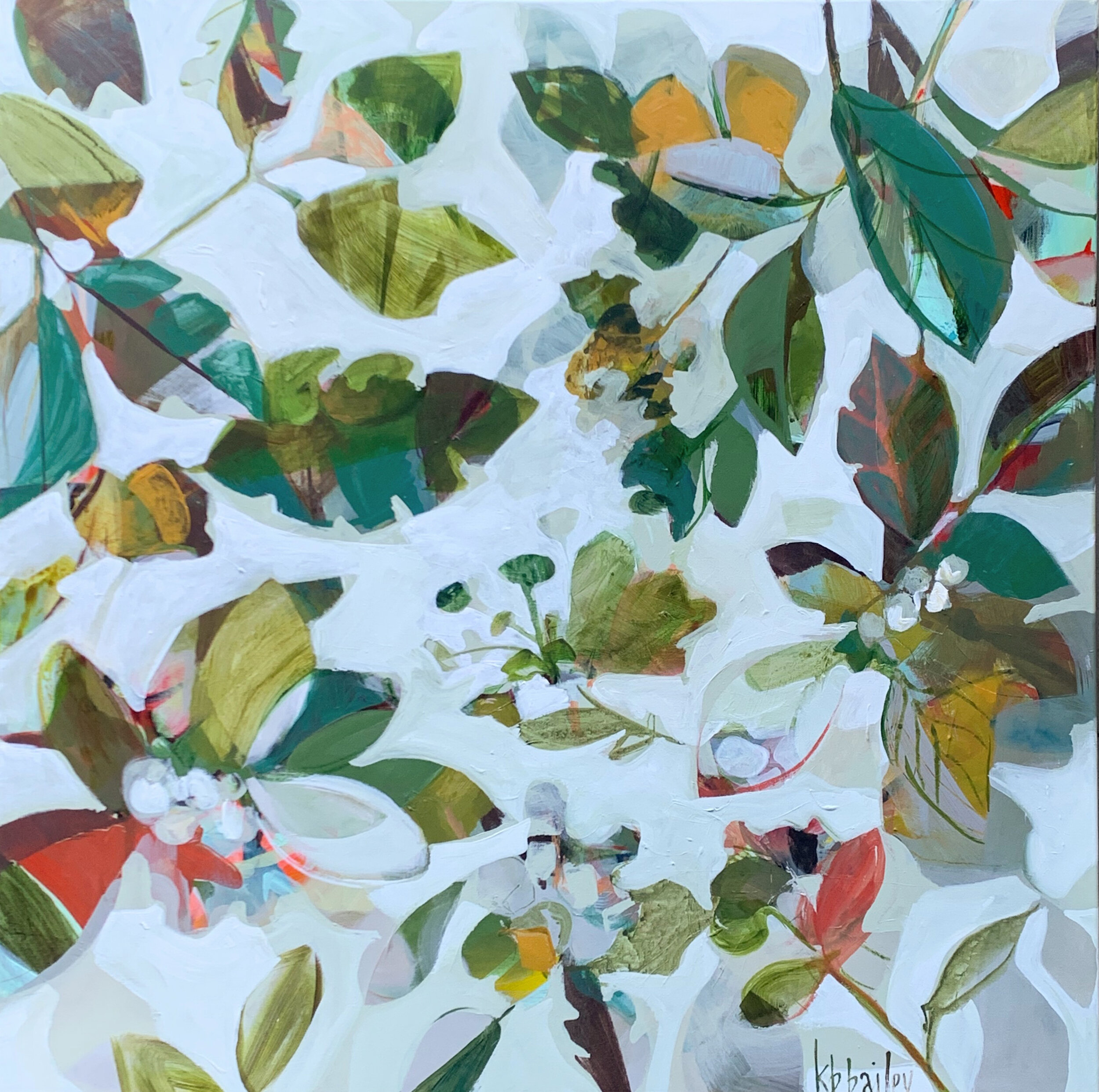 Shades of Green Buds and Blossoms