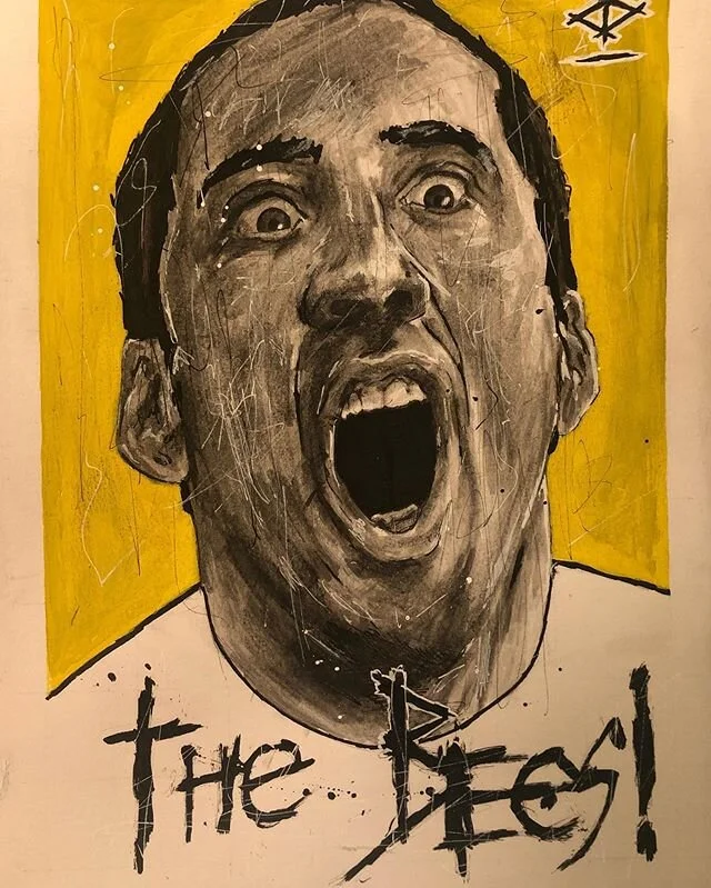 The bees the bees! Nic cage portrait #artistsoninstagram #art #finelineart #drawing #posca #nicholascage #urbanart #acrylic #pen #sketch  #ink #bristolart #londonart #portrait #artoftheday #bees #watercolour #facedrawing #draw #artist #instaart #draw