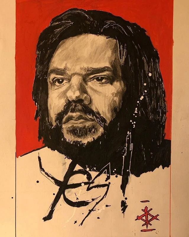 Drawn a lot of cats lately. Thought I&rsquo;d mix it up with a Matt Berry drawing. Yes! #artistsoninstagram #art #finelineart #drawing #posca #charcoal #mattberry #pen #sketch  #ink #bristolart #londonart #portrait #artoftheday #watercolor #watercolo