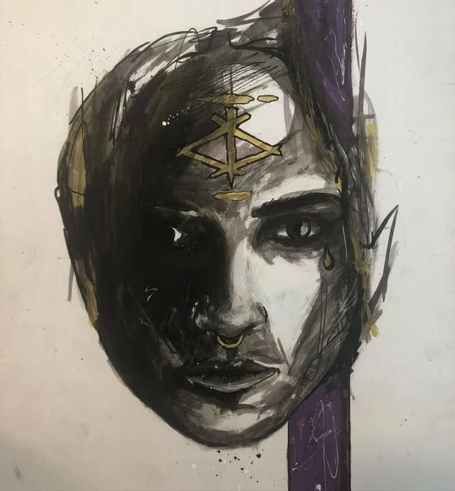 From today&rsquo;s stream at twitch.tv/lukedenning 
#artistsoninstagram #art #finelineart #drawing #posca #unipin #pen #sketch #ink #bristolart #londonart #portrait #artoftheday #watercolor #watercolour #facedrawing #draw #artist #instaart #drawingpr