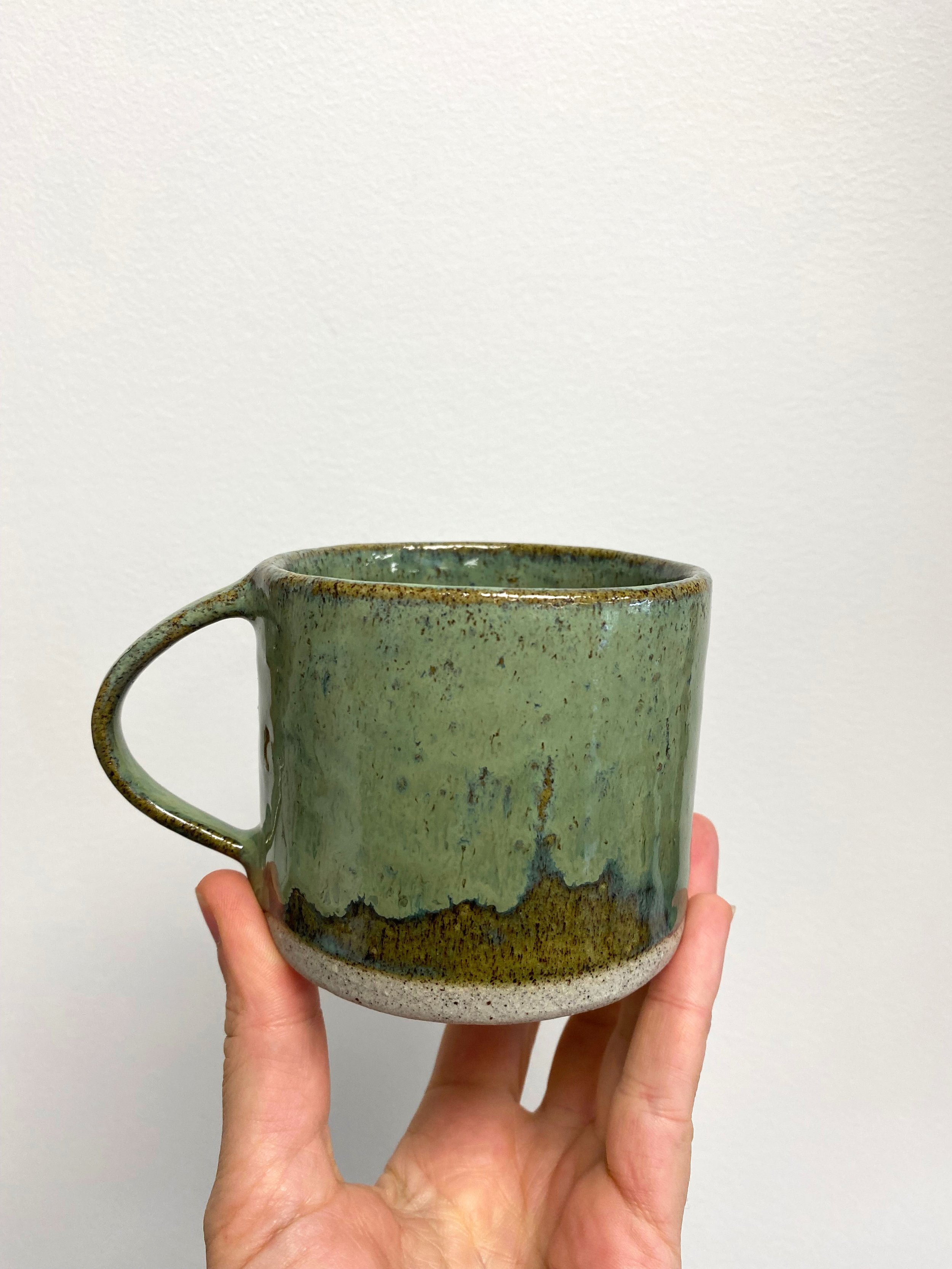 Handbuilt Mug with  stamped scallop detail