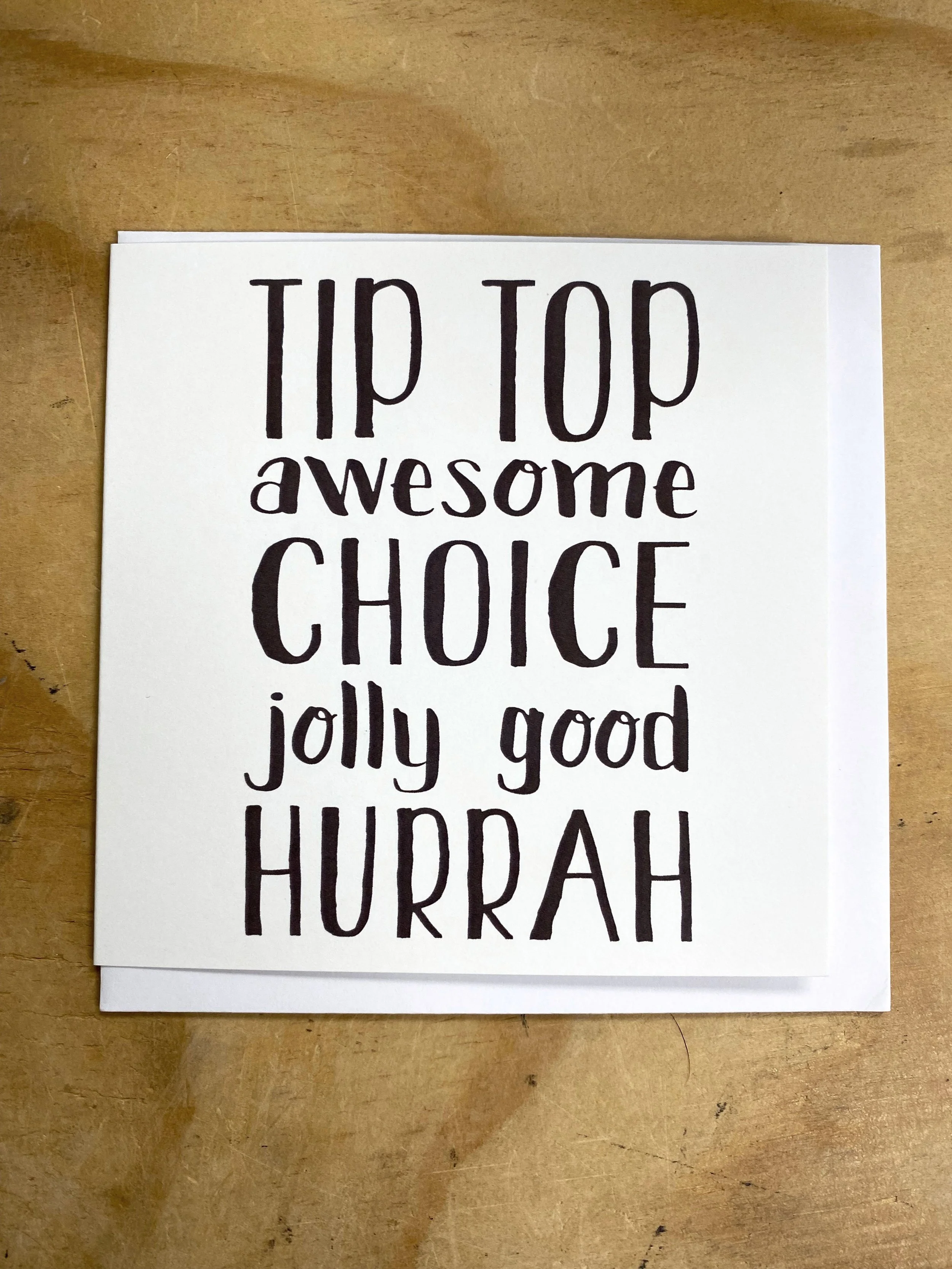tip top awesome jolly good hurrah