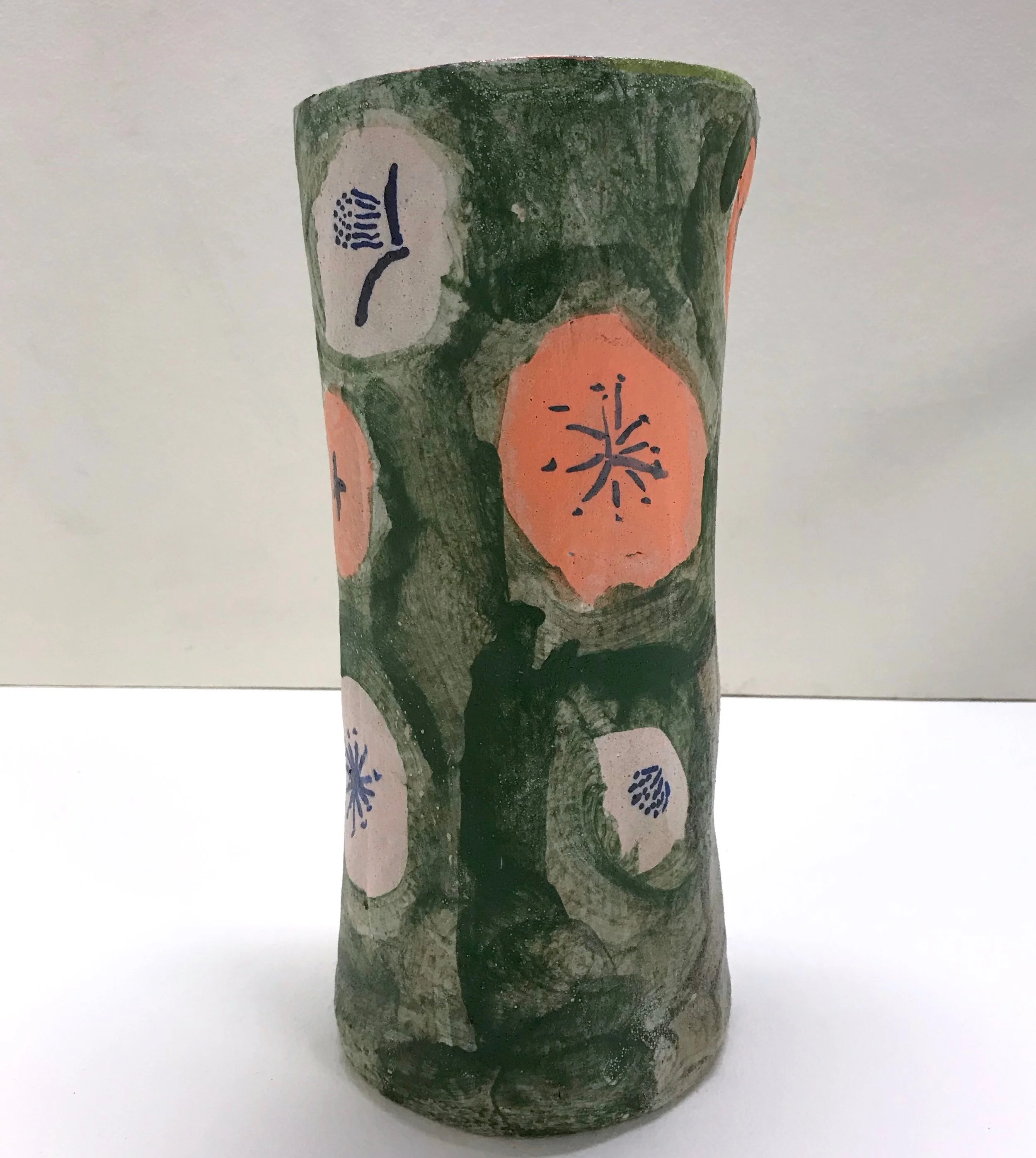 Cylinder Vase With Blossom Design - 2