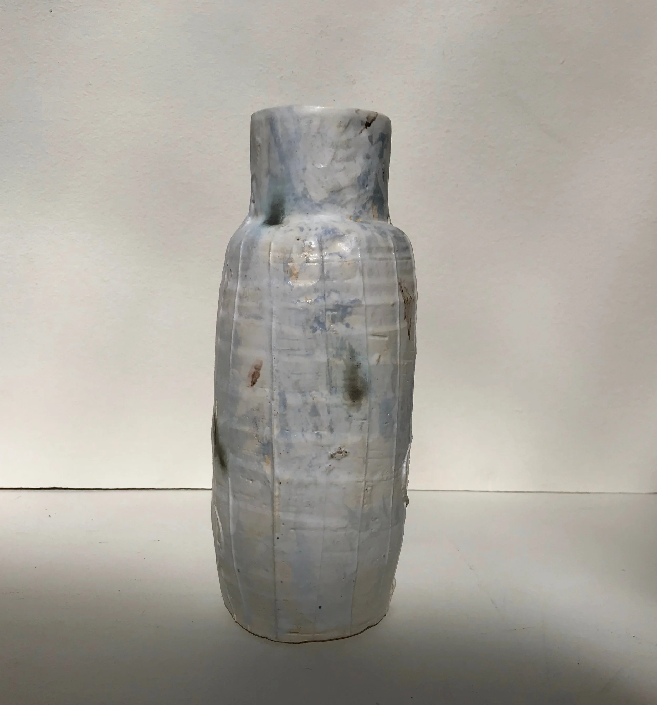 Carved Vase with Iron Glaze