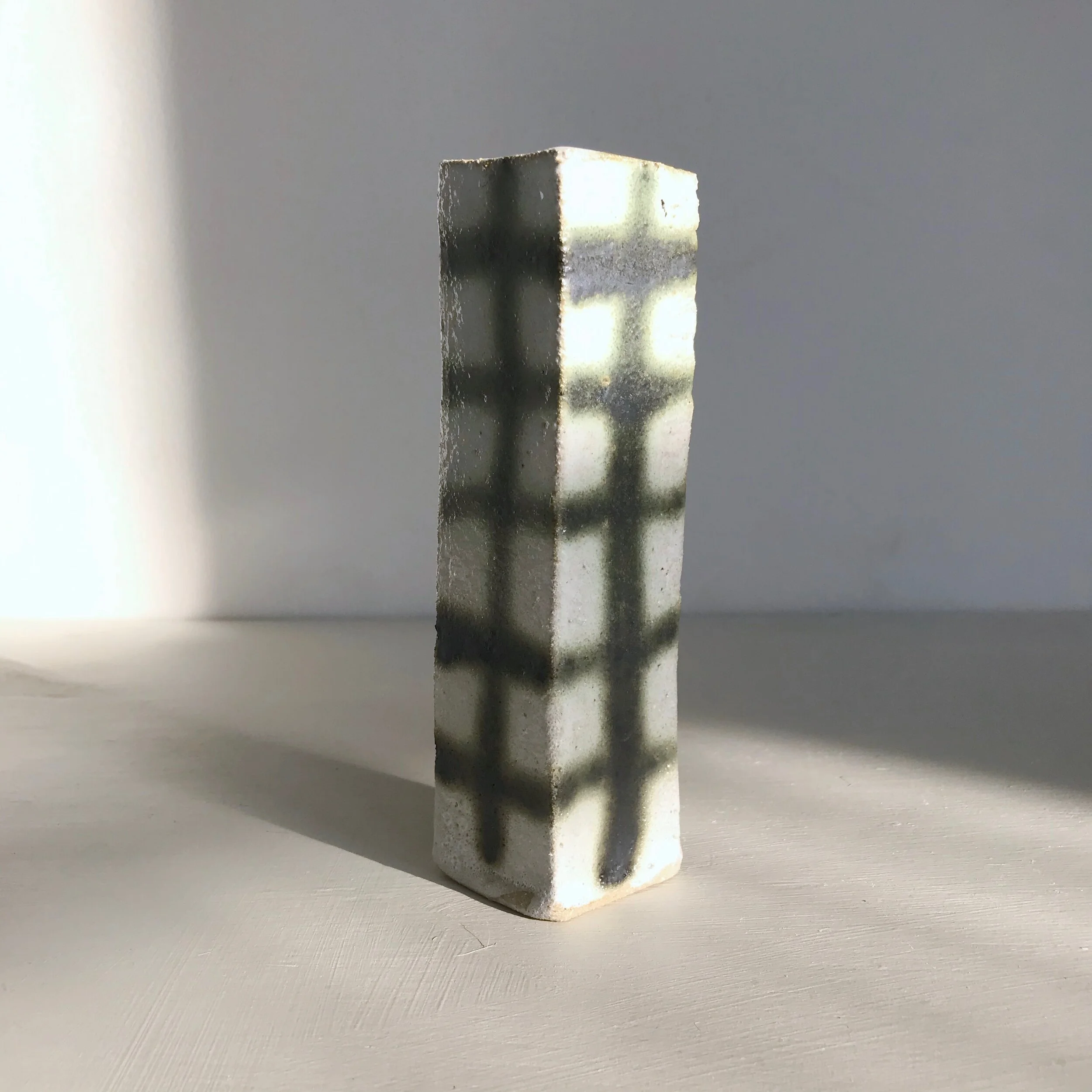 Square Grid Vase in Blue or Green
