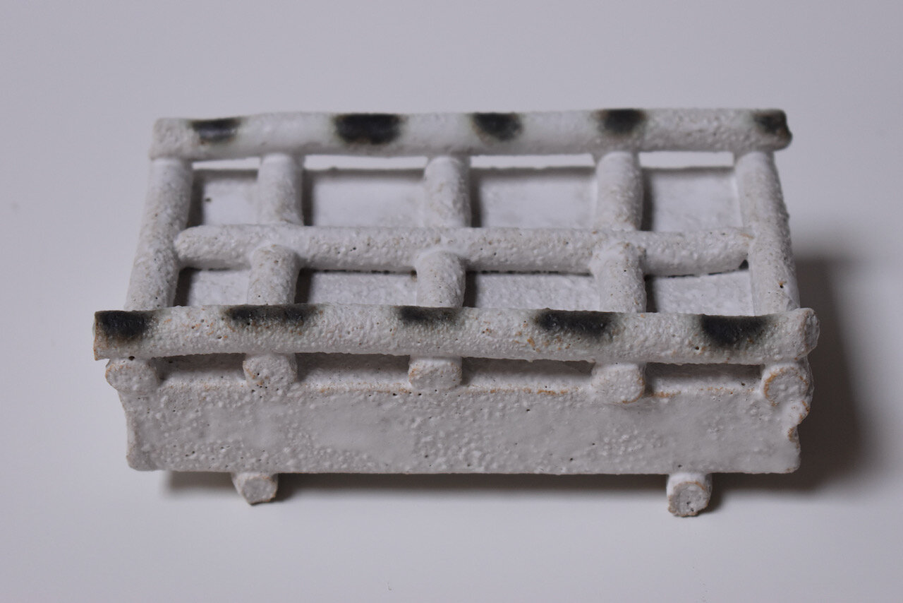 White Coil Soap Dish or Sponge Rest