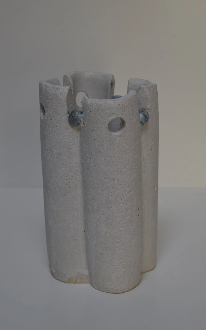 Quatrefoil Vase with Additions - White