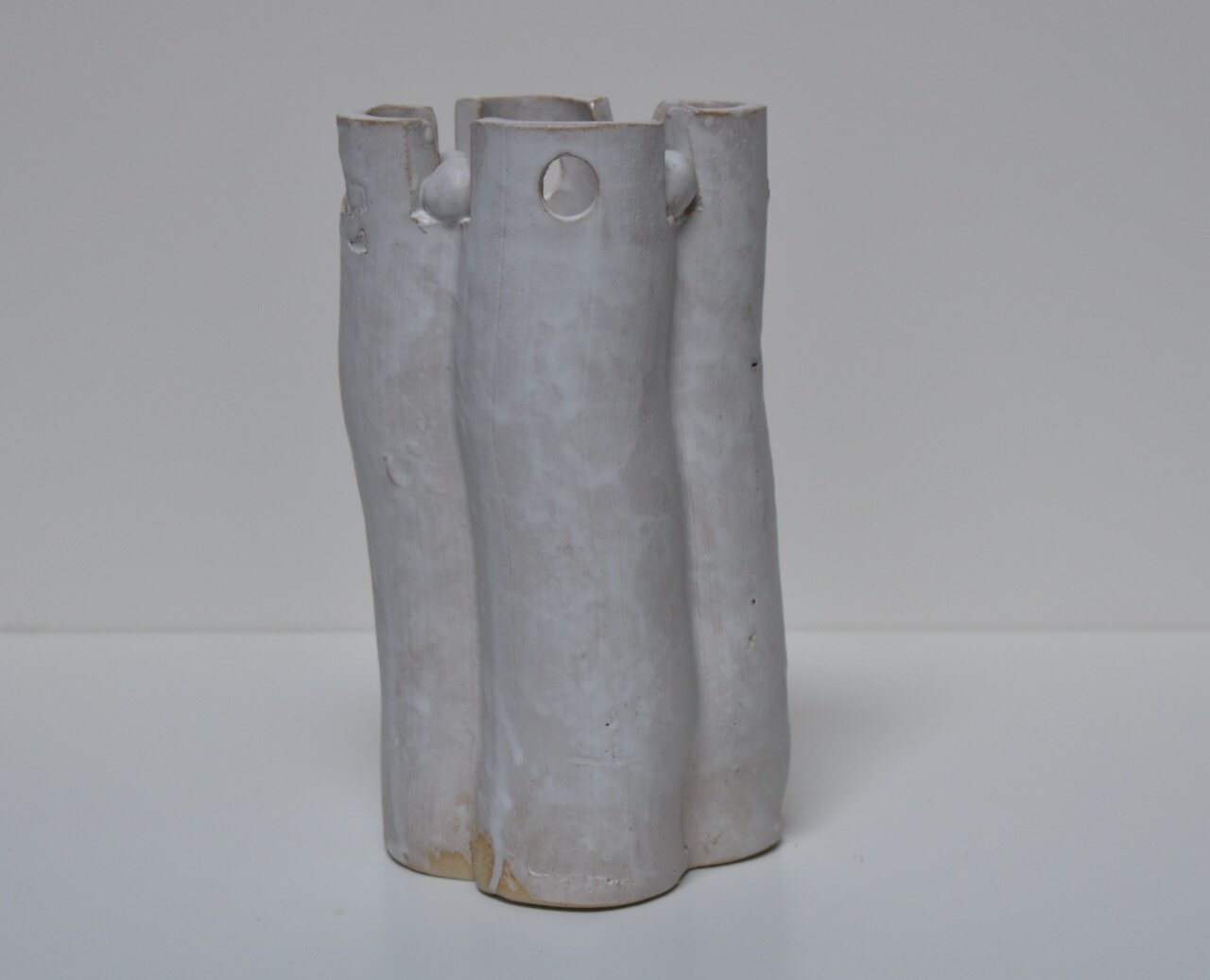 Quatrefoil Vase with Additions - White