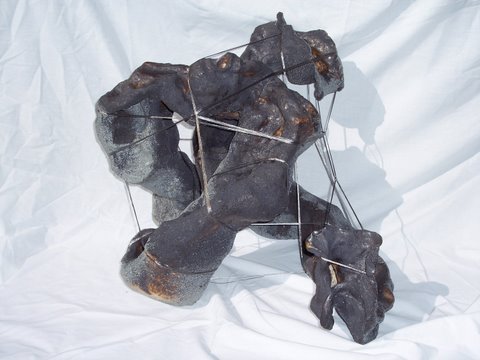 "Clay with wires"