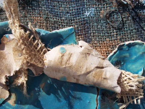 "Closeup of Clay with material"