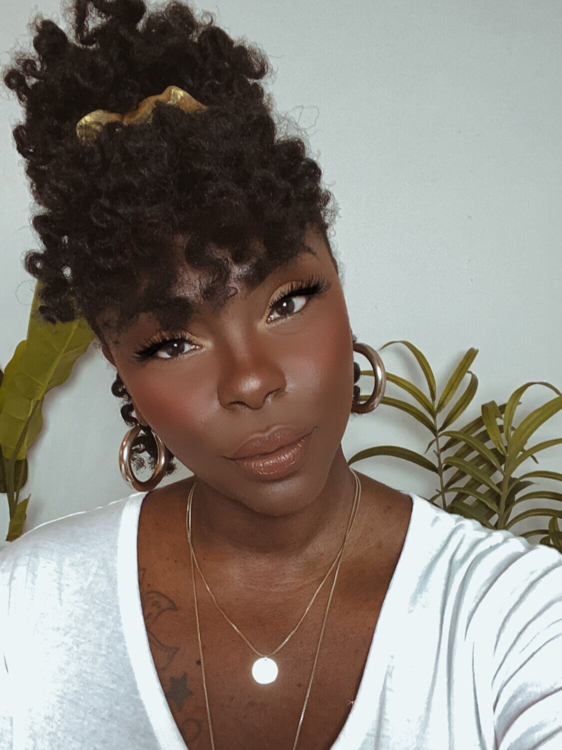 Beautiful Black Woman, Medium-Dark Complexion Nose Rings