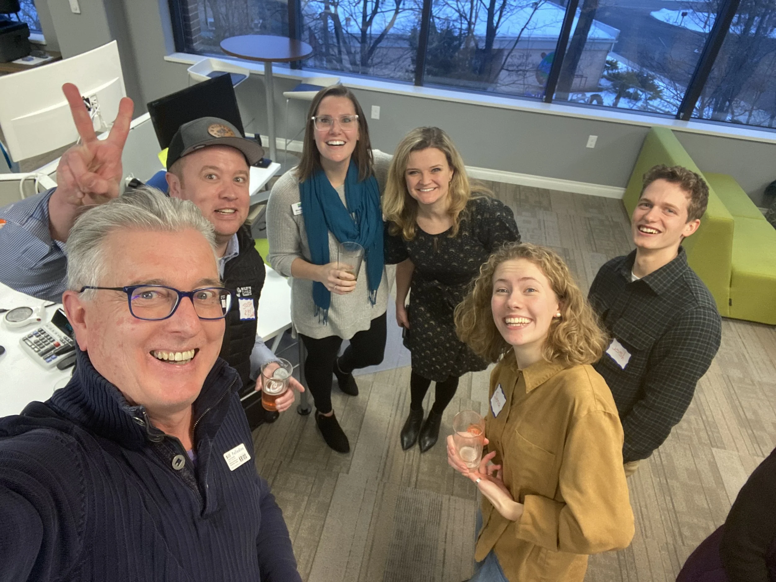  At one of our 20 Fathoms open houses with a great crew of cohorts. 20 Fathoms is the tech incubator and coworking space where Krios has its offices. 