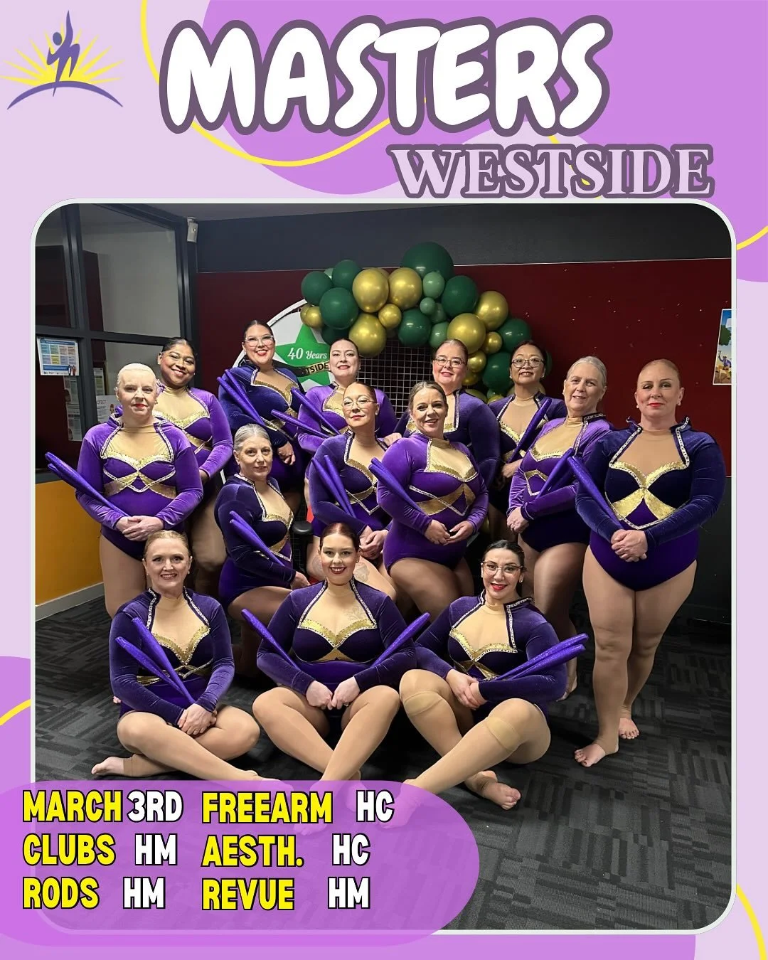 ✨Masters Westside✨
Congratulations to our Marvellous Masters for some incredible performances at their Westside Comp last weekend! Definitely nailed some PBS on stage! Well done ladies, we could not be more proud! Keep it up and goodluck for your fin