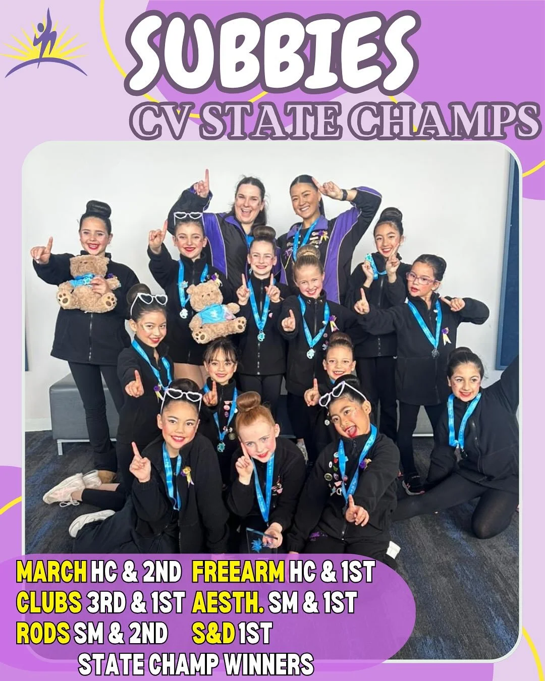 ✨Subbies State Championships- Aggregate Winners✨
Congratulations to our newest State Champions! 
Our amazing little Subbies had their @calisthenicsvictoria State Championship competition, performed some incredible PBs and had so much fun and laughter