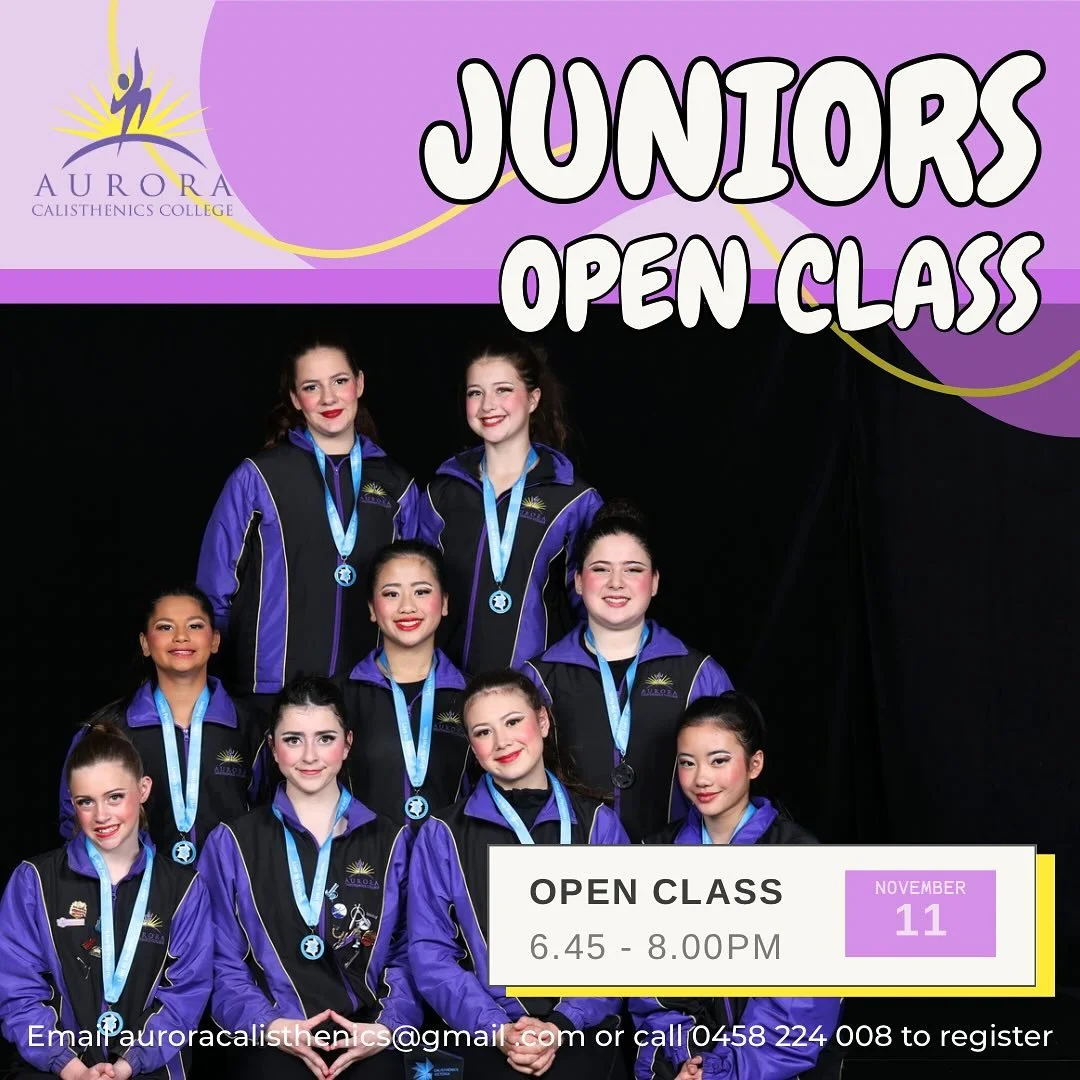 ✨ Juniors Open Class ✨

We&rsquo;re so excited to kickstart our journey towards an amazing 2026 season with end of year open classes! 💜

🗓 Tuesday 11th November
⏰ 6:45 - 8:00pm
📍 Amsleigh Park Primary School

Our Juniors team are a group of talent
