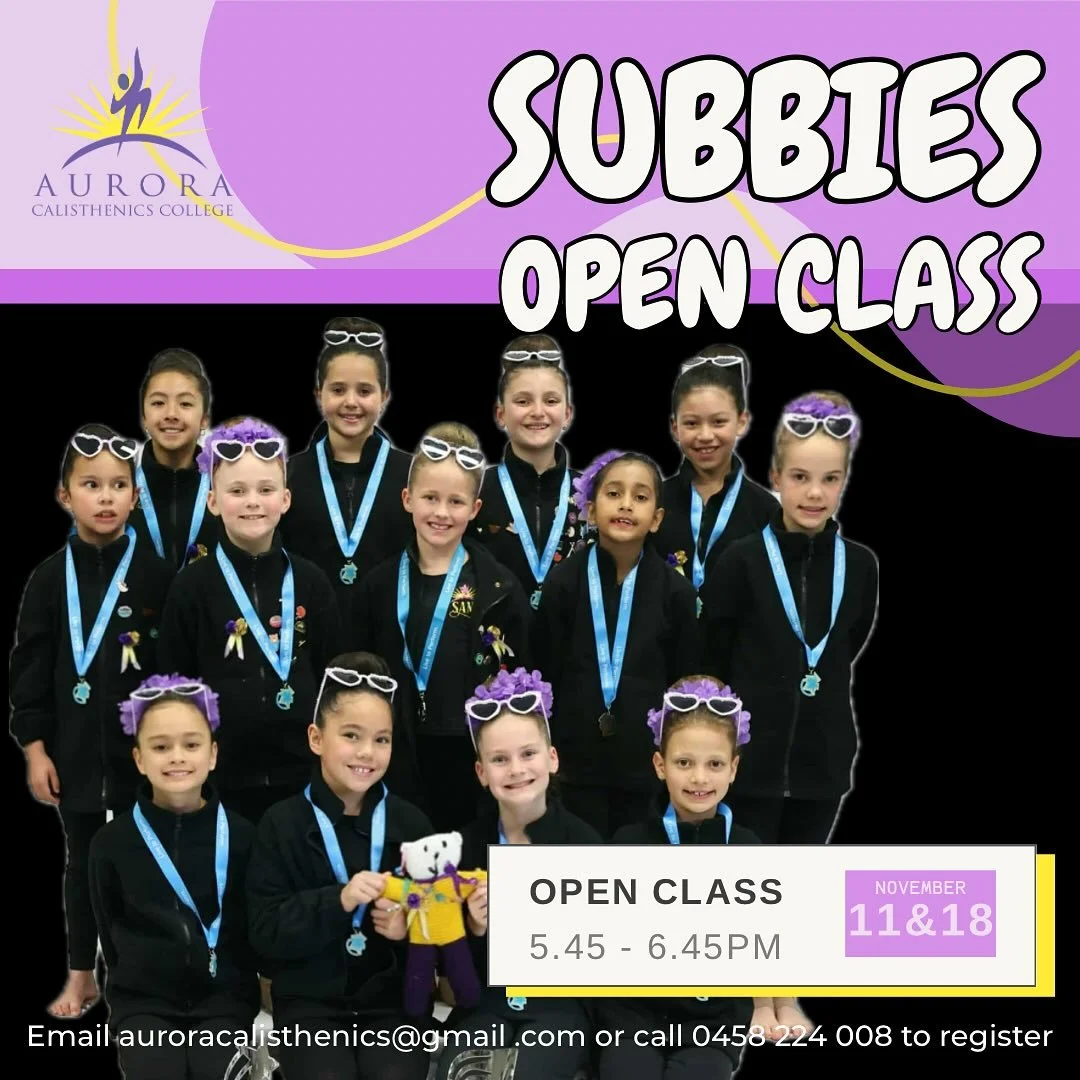 ✨ Subbies Open Class ✨

We&rsquo;re so excited to kickstart our journey towards an amazing 2026 season with end of year open classes! 💜

🗓 Tuesday 11th &amp; Wednesday 18th November
⏰ 5:45 - 6:45pm
📍 Amsleigh Park Primary School

Our superstar Sub
